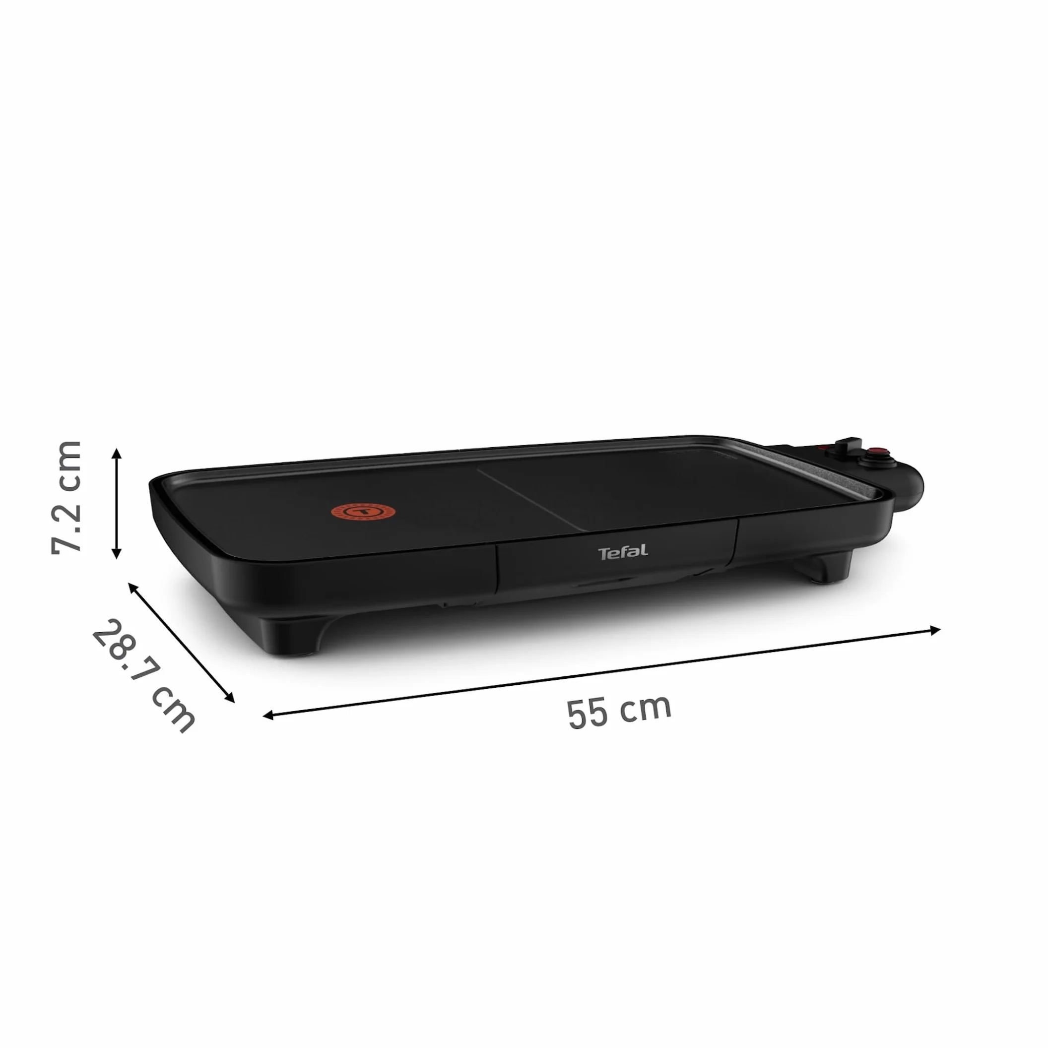 Tefal Plancha Booster elektryczna plancha 2200 W 2 strefy gotowania regulowany termostat powłoka nieprzywierająca