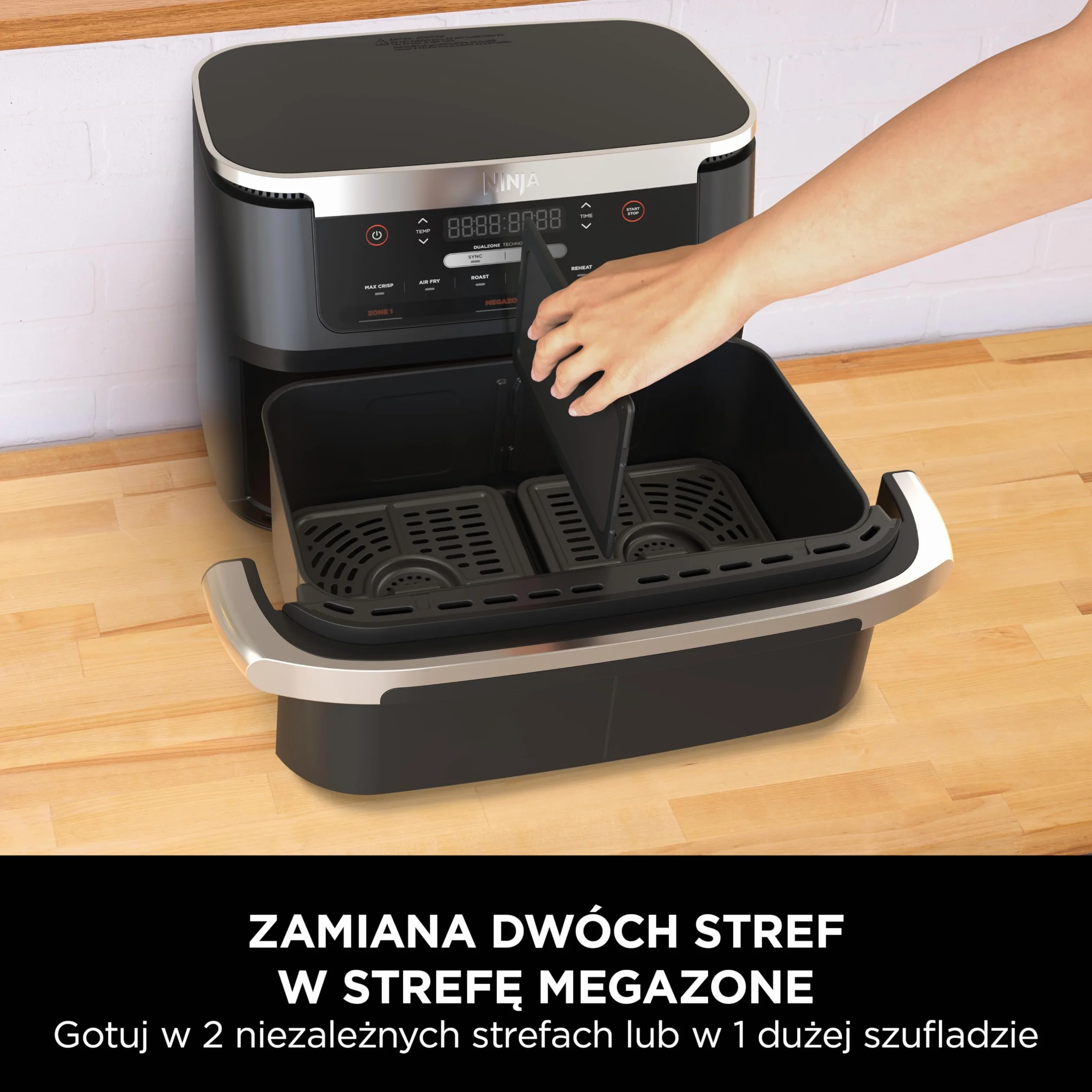Ninja FlexDrawer frytkownica beztłuszczowa 6,6 l 6 w 1 2 strefy AF550EU