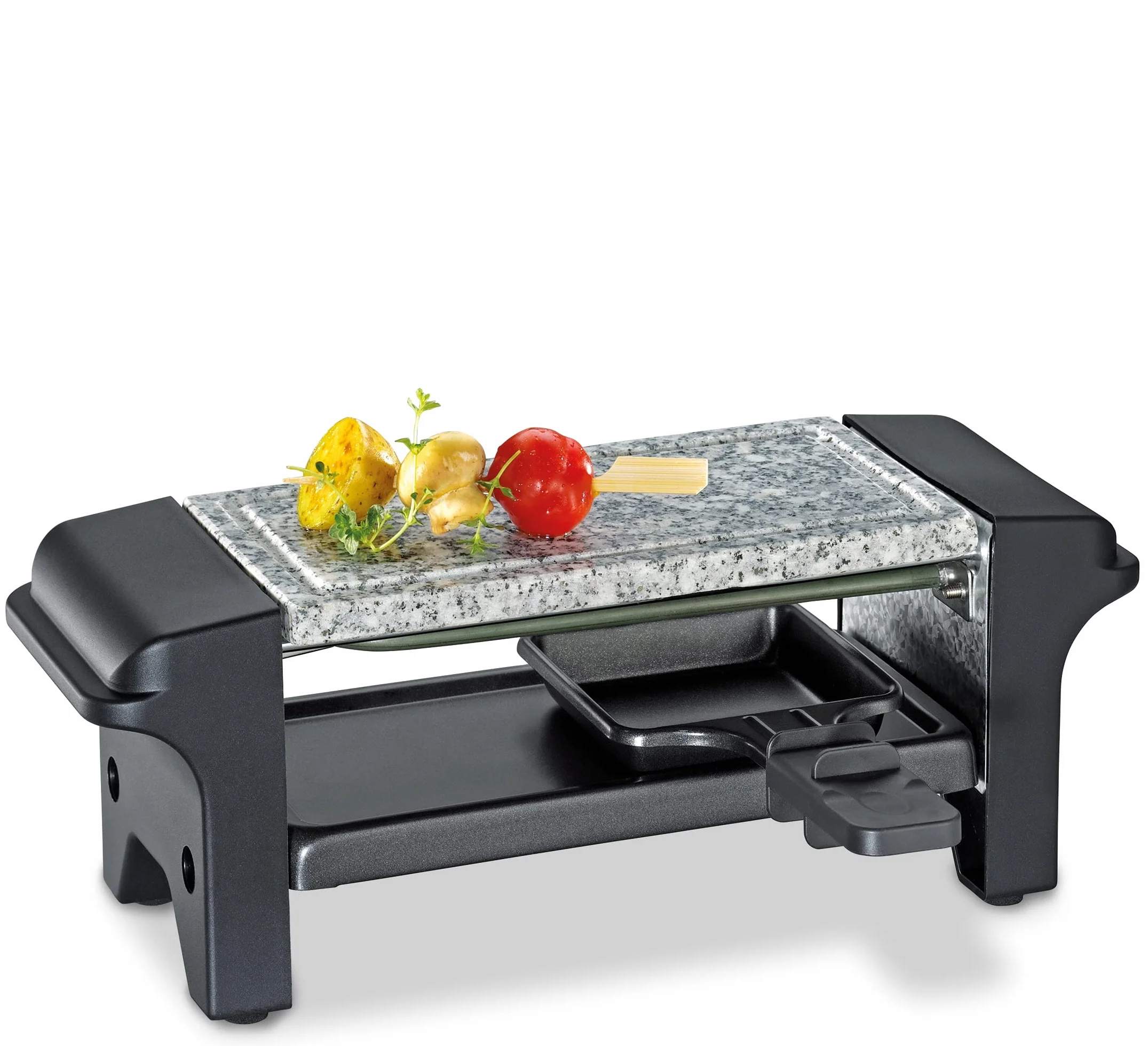 Küchenprofi Raclette Twin grill stołowy z płytą z kamienia dla 2 osób
