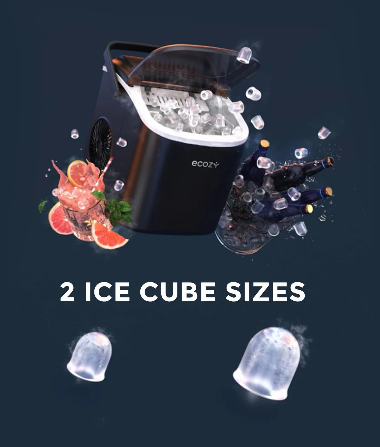 ecozy Maszyna do kostek lodu Samoczyszcząca 12 KG/24H 2 rozmiary