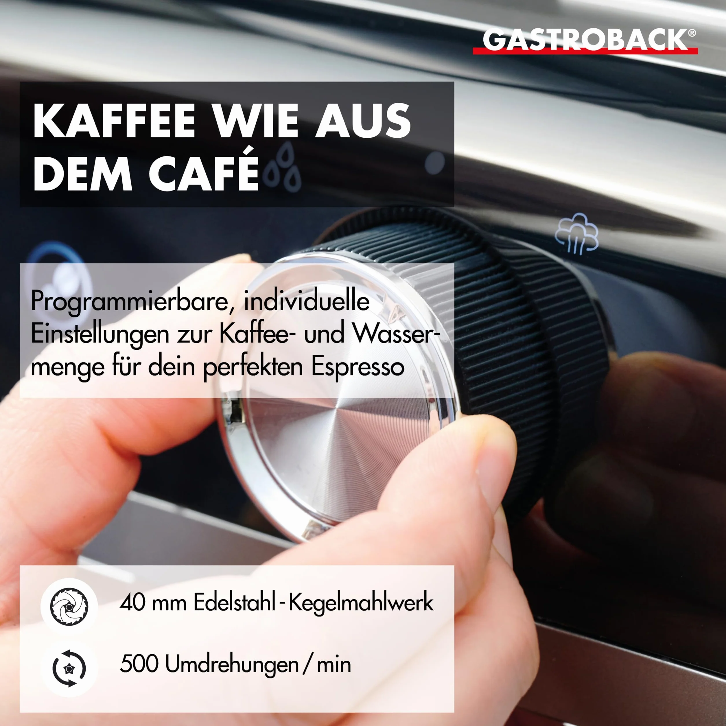Gastroback Espresso Barista Pro Ekspres do Kawy, Srebrny/Czarny, 1550W 240V
