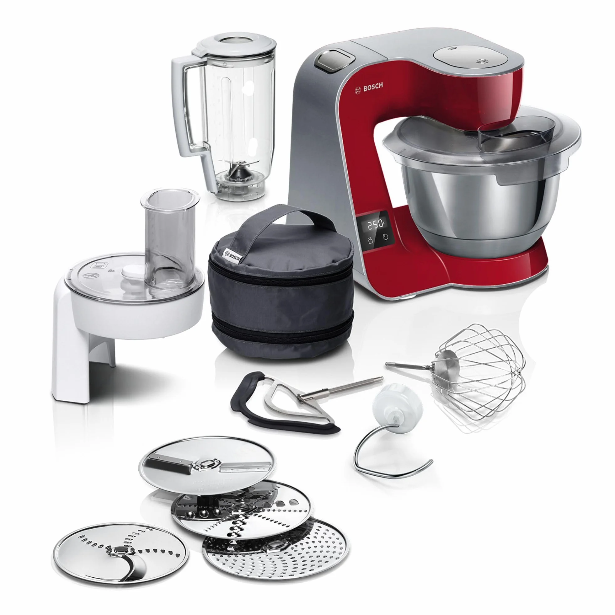 Bosch MUM5X720 Mikser Stojący 1000 W Misa 3,9 l Stal Nierdzewna Czerwony