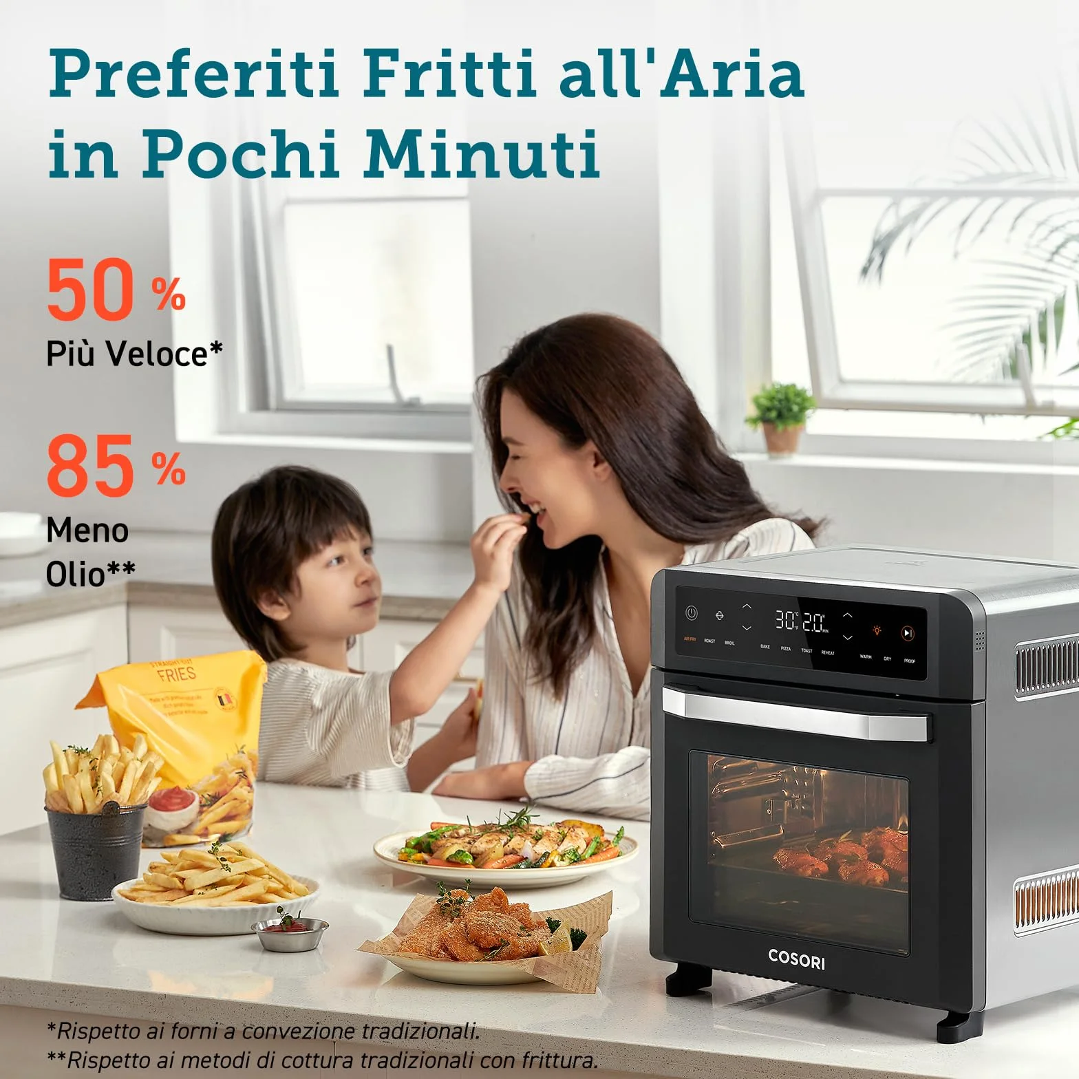 COSORI Frytkownica na gorące powietrze 12 l 11 funkcji Airfryer XXL piec na gorące powietrze mini piekarnik książka z przepisami