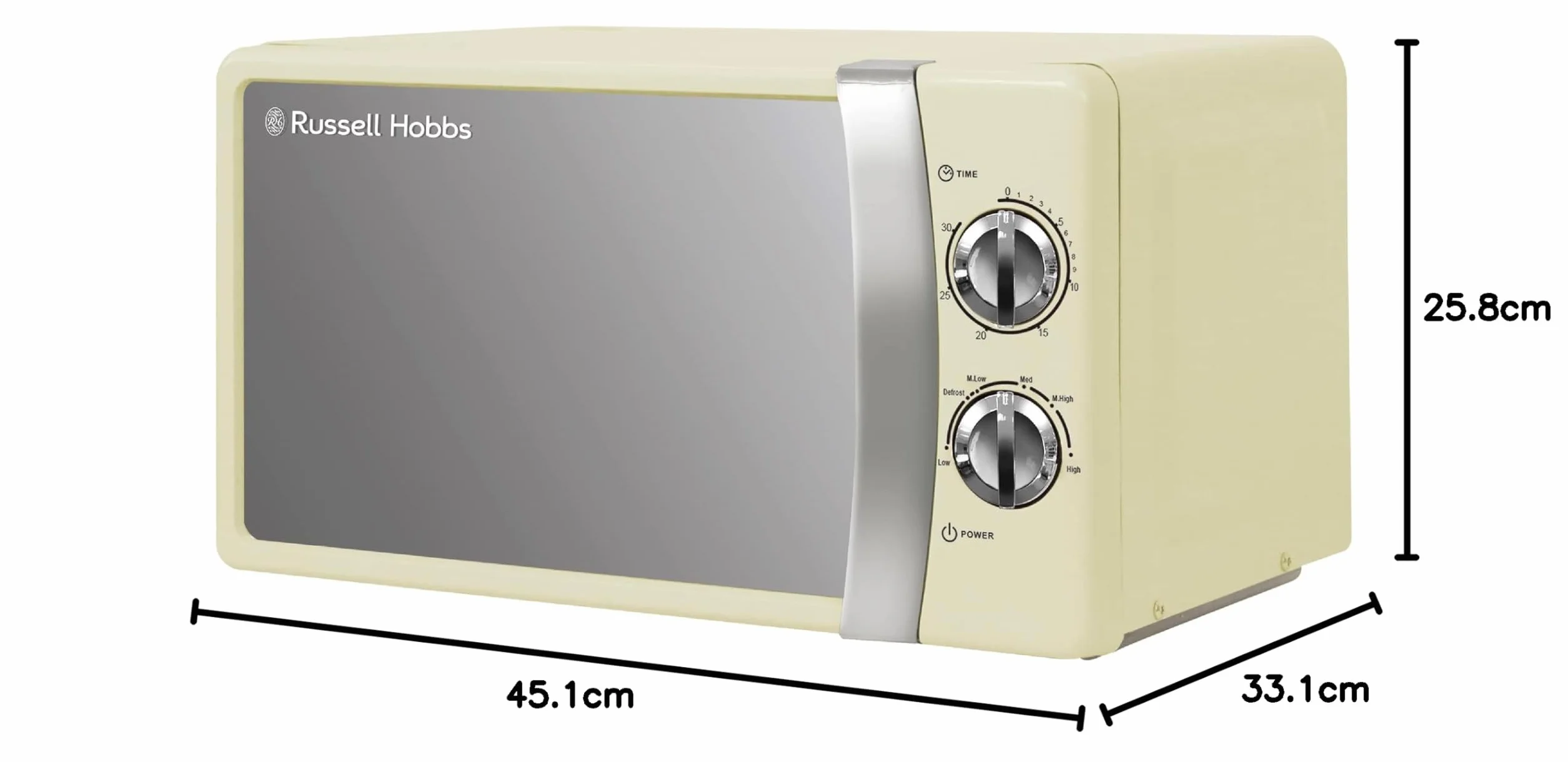 Russell Hobbs RHMM701C Ręczna Kuchenka Mikrofalowa Solo 700 W 17 l 5 Poziomów Mocy