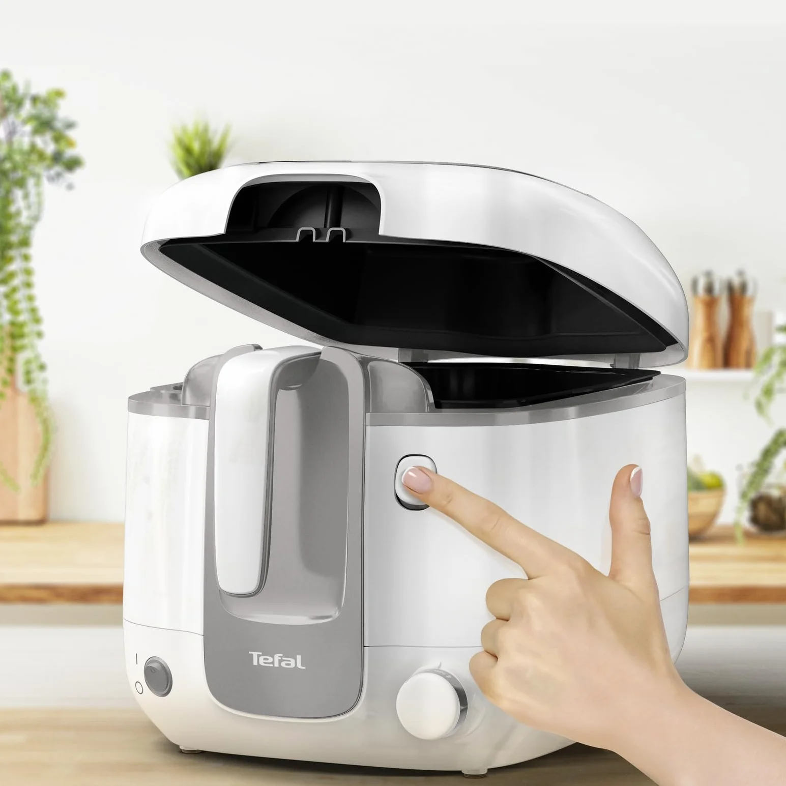 Tefal FR3100 Super Uno Frytkownica, duża pojemność, okienko podglądowe, 1400 W, 2,2 l oleju, 1,5 kg produktu, biały/szary