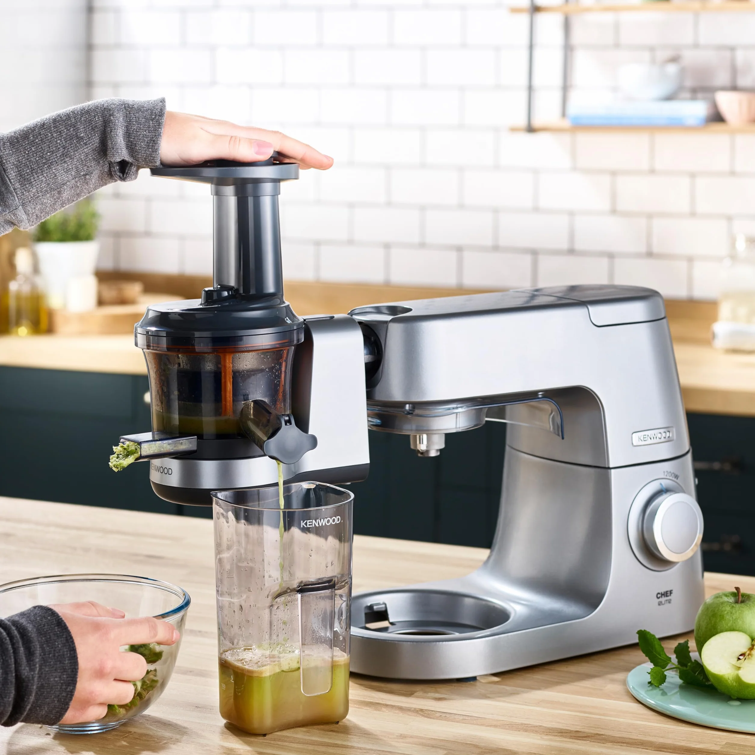 Kenwood KAX720PL Sokowirówka Elektryczna z Pojemnikiem 400 ml Srebrny/Szary
