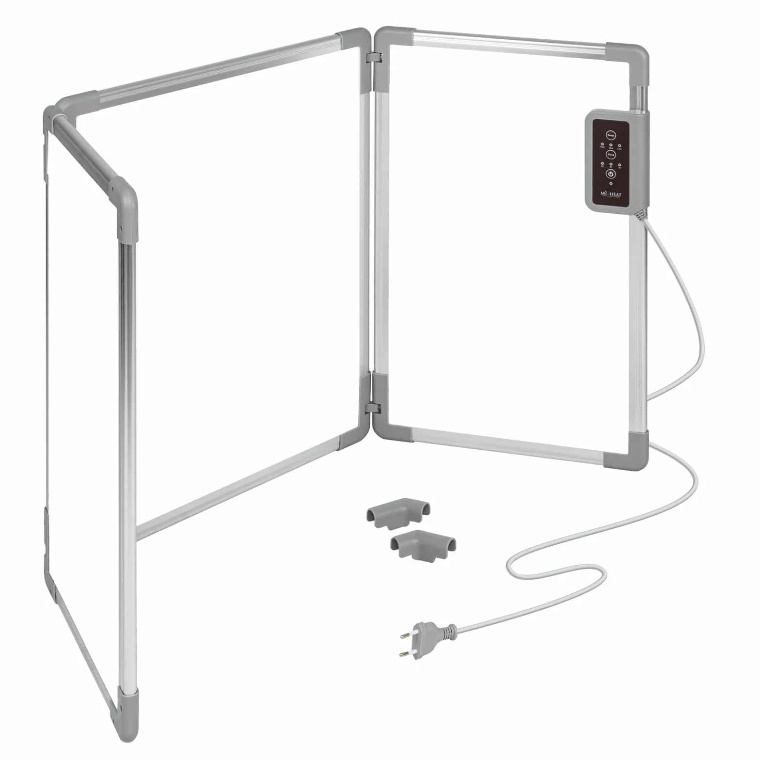 Mi-Heat Składany aluminiowy panel grzewczy, 53 x 108 cm, ogrzewanie na podczerwień 350 W do 80°C, ścianka grzewcza do biura, domu, biura, miejsca pracy, kasy, recepcji