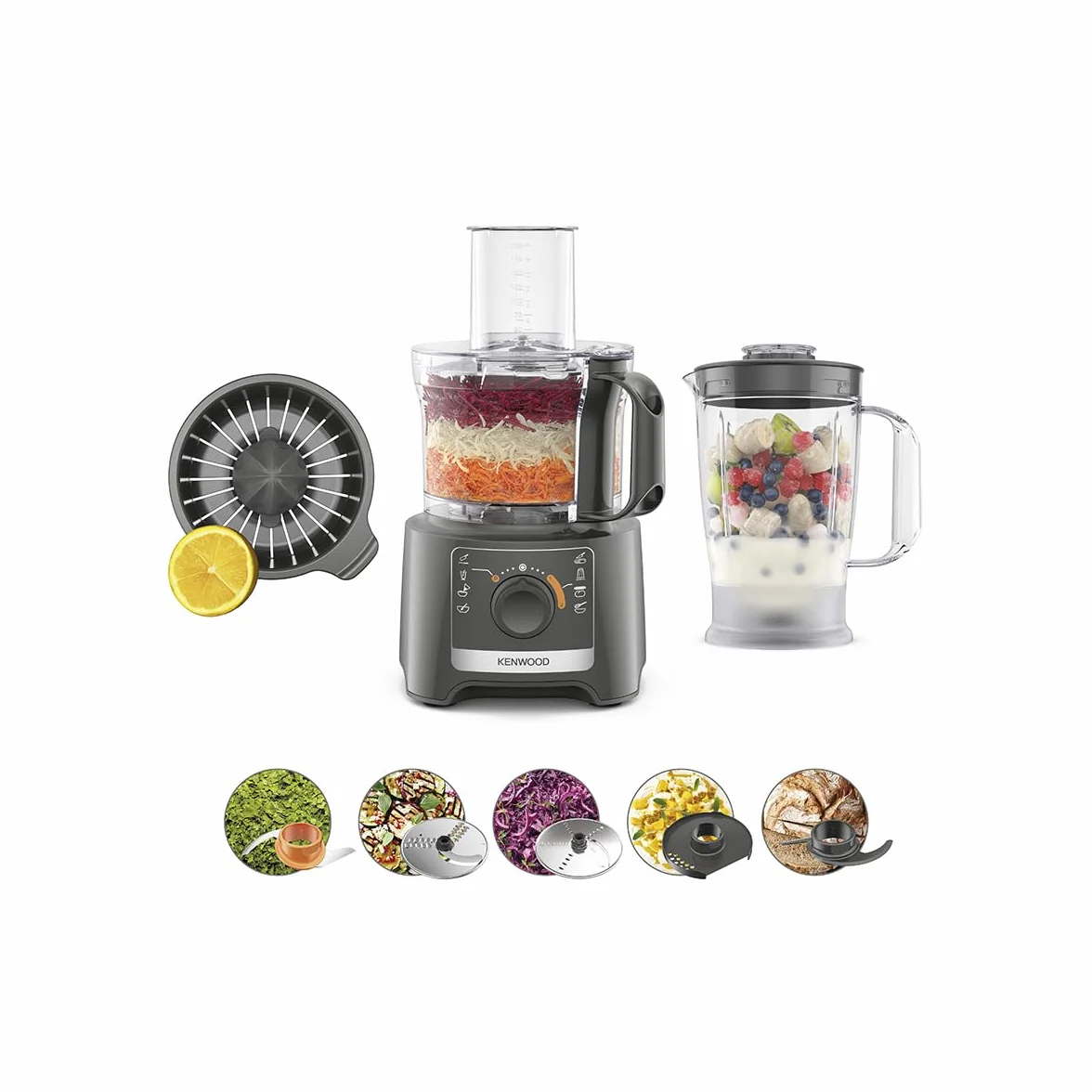 Kenwood MultiPro Compact FDP31.360GY robot kuchenny wielofunkcyjny 1,2l 2 prędkości pulse