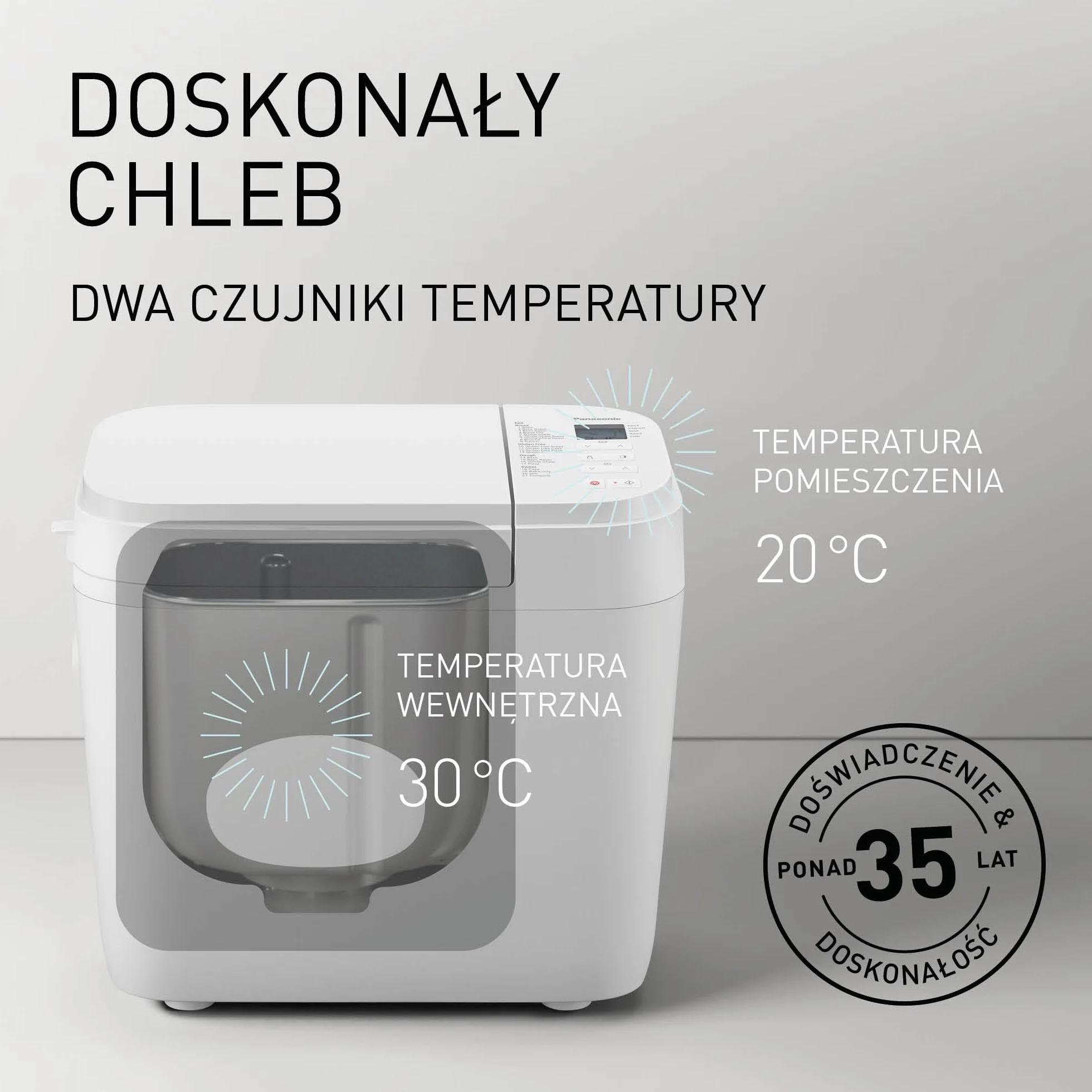 Panasonic SD-B2510WXE Wypiekacz do chleba 21 programów podwójny czujnik temperatury timer 4 programy bezglutenowe biały