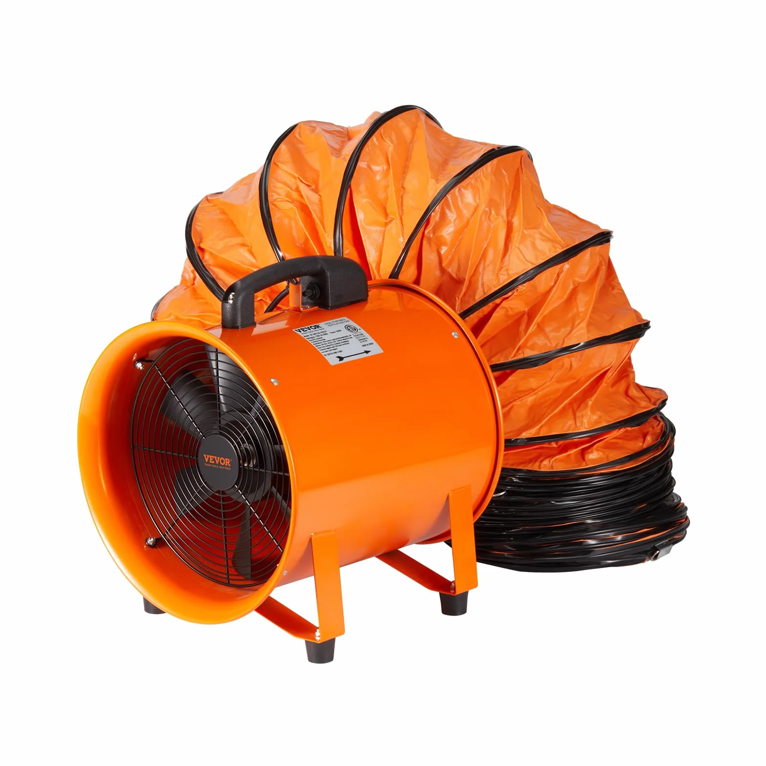 VEVOR Wentylator budowlany 367 W AC - dmuchawa budowlana 2800 obr./min, 2574 CFM (4373 m3/h), wentylator osiowy z wężem 5 m, dmuchawa osiowa, poziom hałasu 79 dB