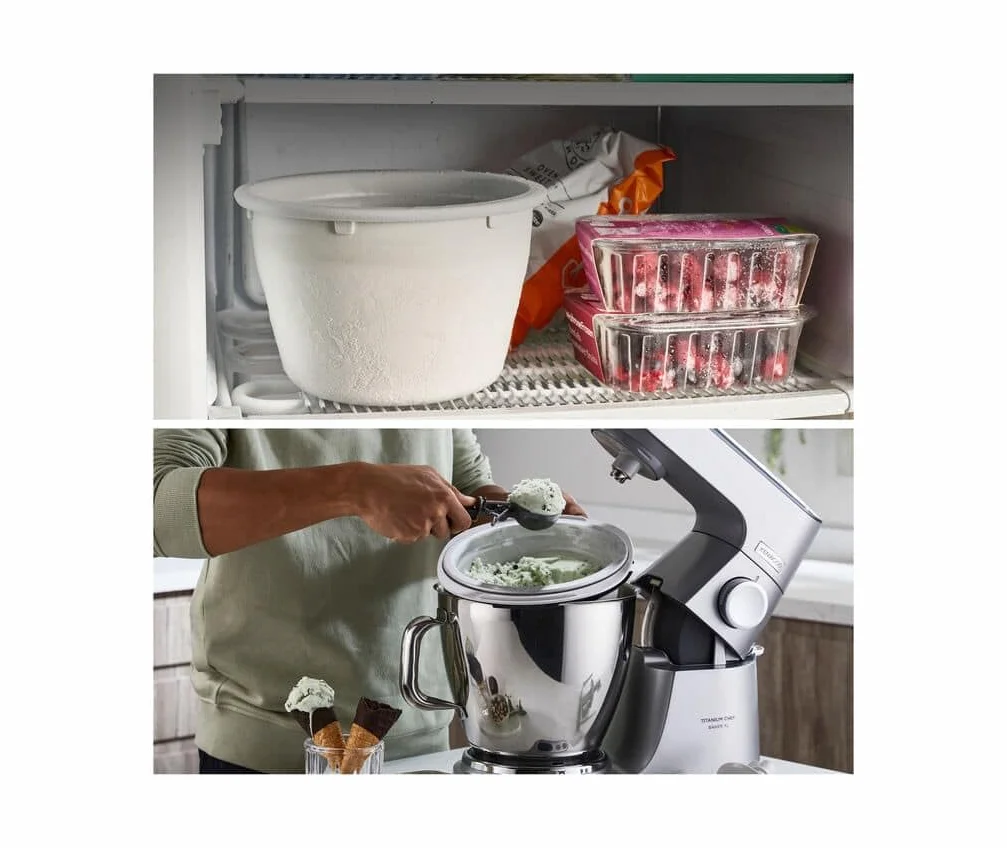 Kenwood KAX71.000WH nasadka do lodów do robota kuchennego, miska 1 l, plastik