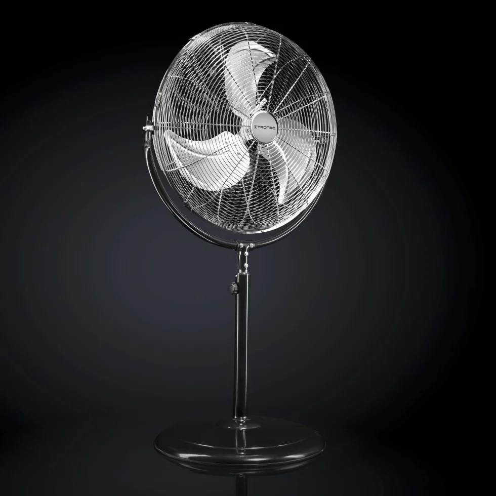 TROTEC Wentylator stojący TVM 18 S - duży, 100 W, kąt nachylenia 110°, 3 prędkości, Ø 45 cm, metalowy