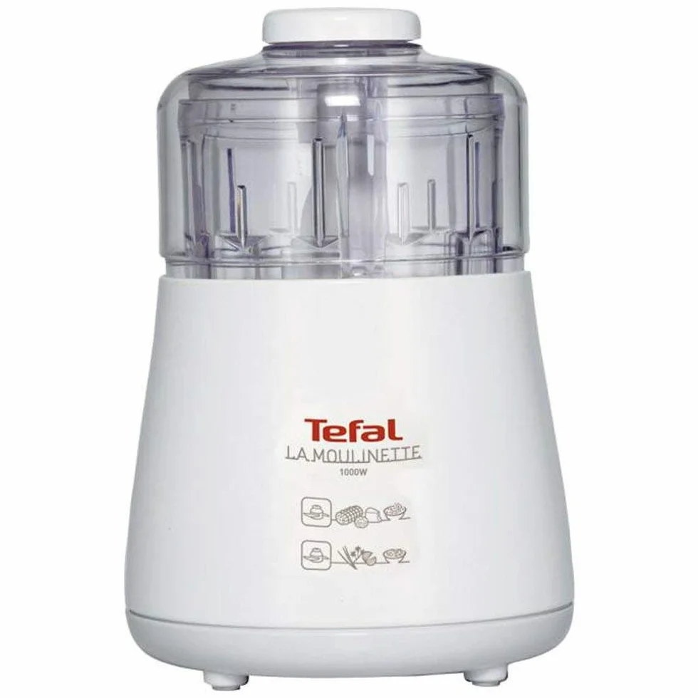 Tefal La Moulinette, elektryczny rozdrabniacz, 1000 W, 500 ml, schowek na kabel, 4 funkcje: rozdrabnianie, miksowanie, mielenie, DPA130, biały