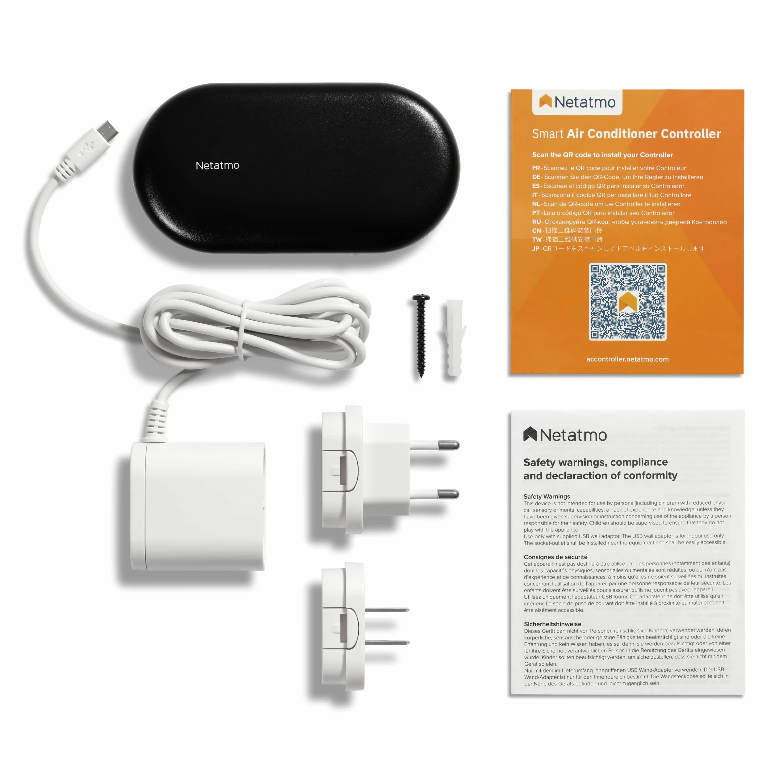Netatmo Smart AC Controller Inteligentna klimatyzacja Wi-Fi Kompatybilny z klimatyzatorami i pompami ciepła Alexa Google Assistant Siri