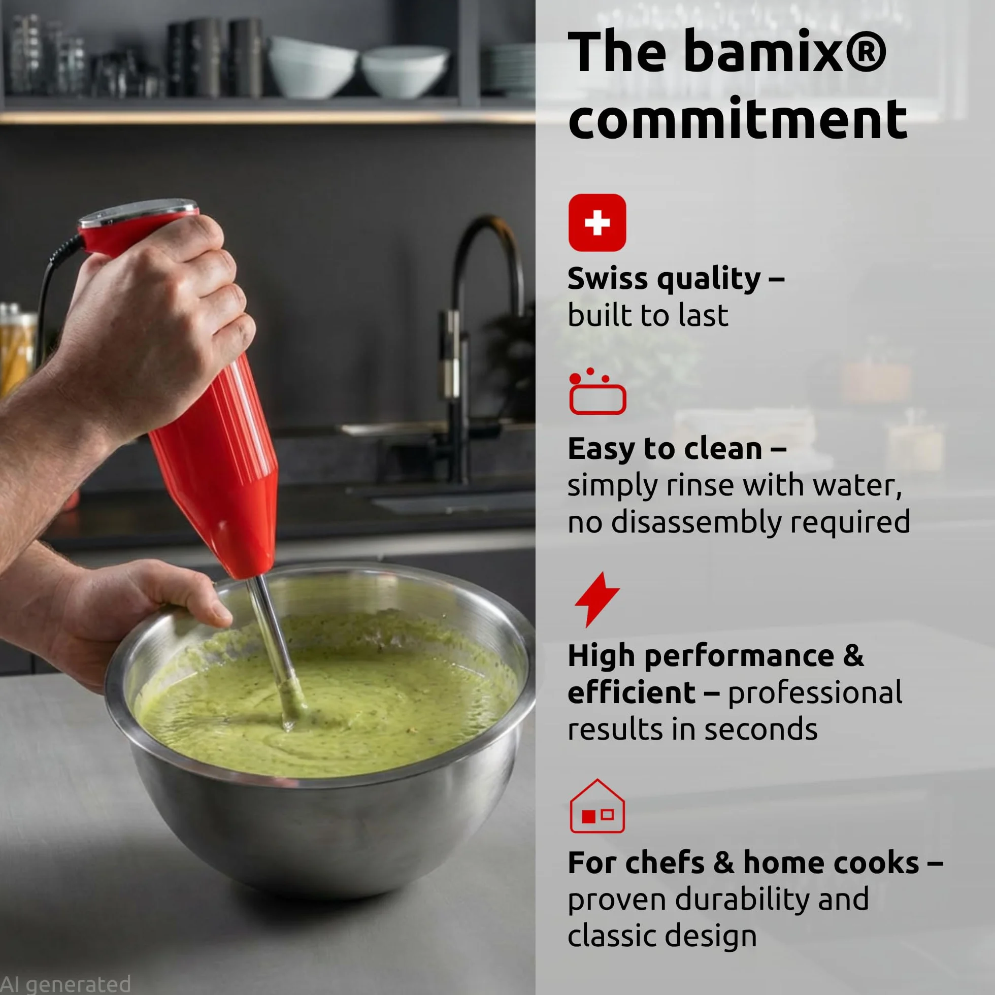 Bamix M350 Maxx blender ręczny czerwony