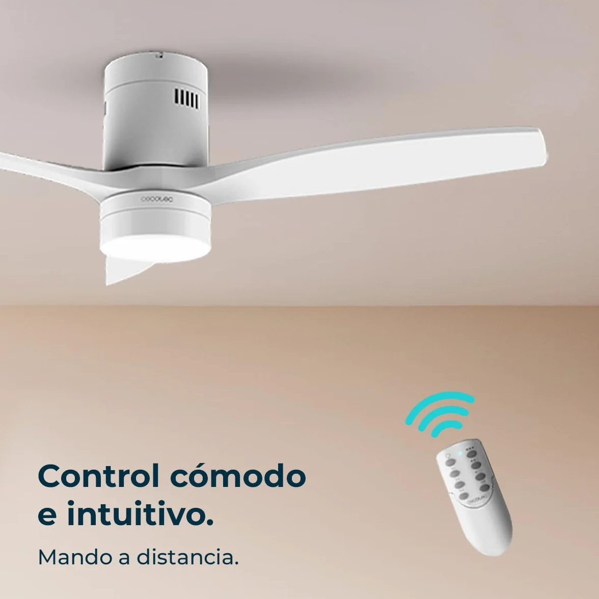 Cecotec Energysilence Aero 5600 Classic biały wentylator sufitowy LED 40 W, silnik prądu stałego, średnica 132 cm, 3 łopatki, LED 18 W, timer, 6 prędkości, pilot zdalnego sterowania, funkcja lato/zima