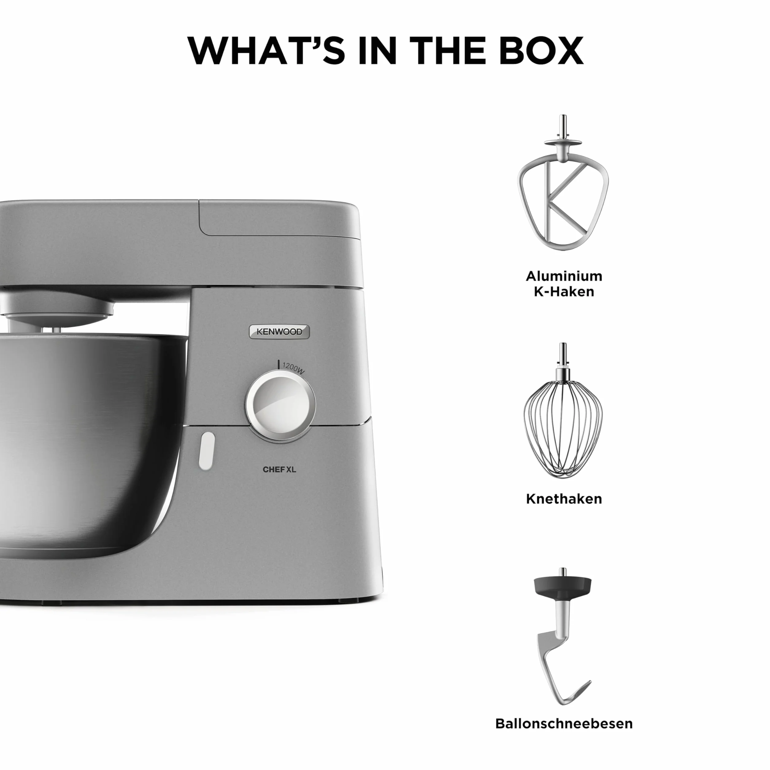 Kenwood KVL4100S Chef XL Robot Kuchenny, Stal Nierdzewna, 1200 W, 6.7 L, Srebrny