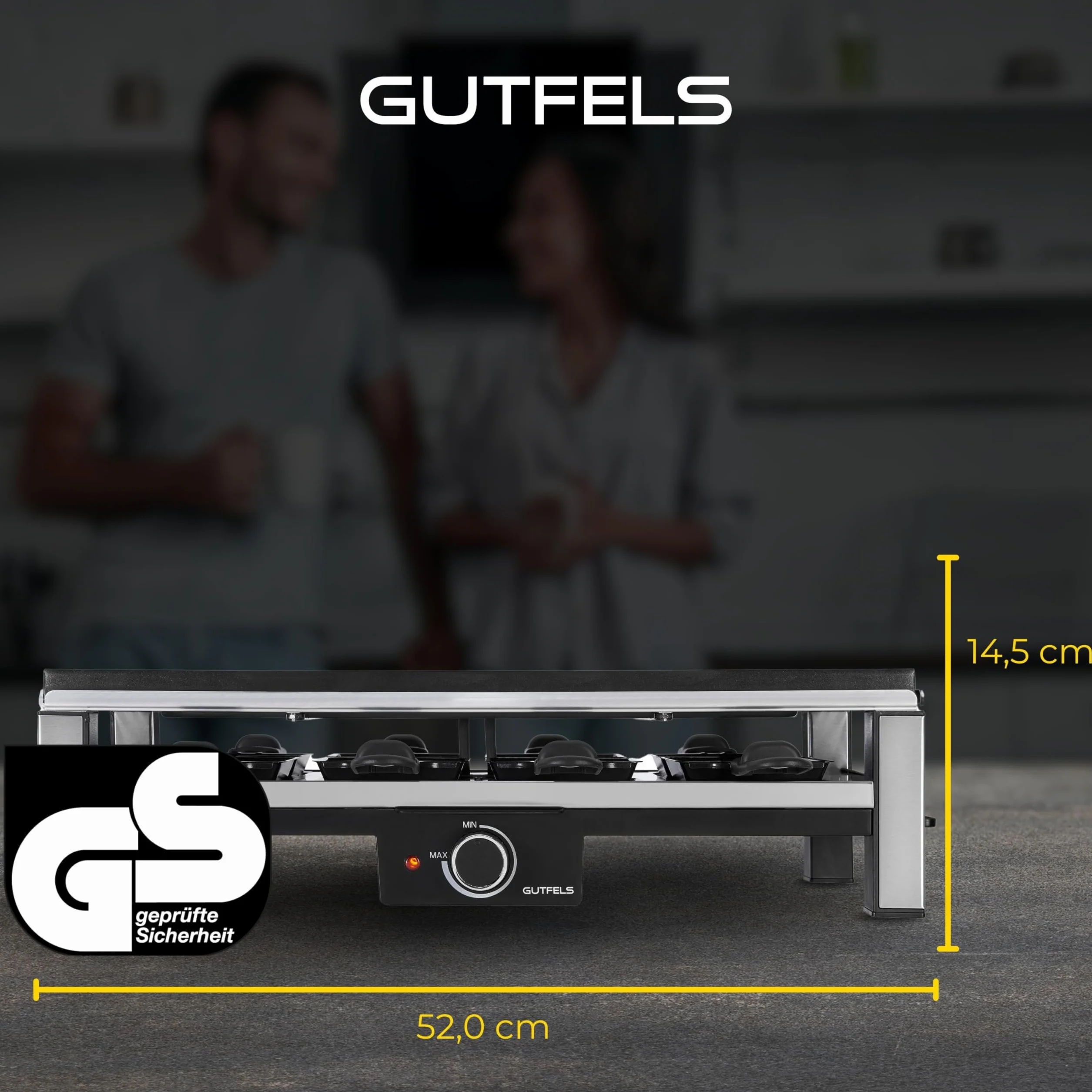 Raclette Grill 4020 2000 W 4 Patelnie dla 8 Osób Bezstopniowa Regulacja Powłoka Nieprzywierająca