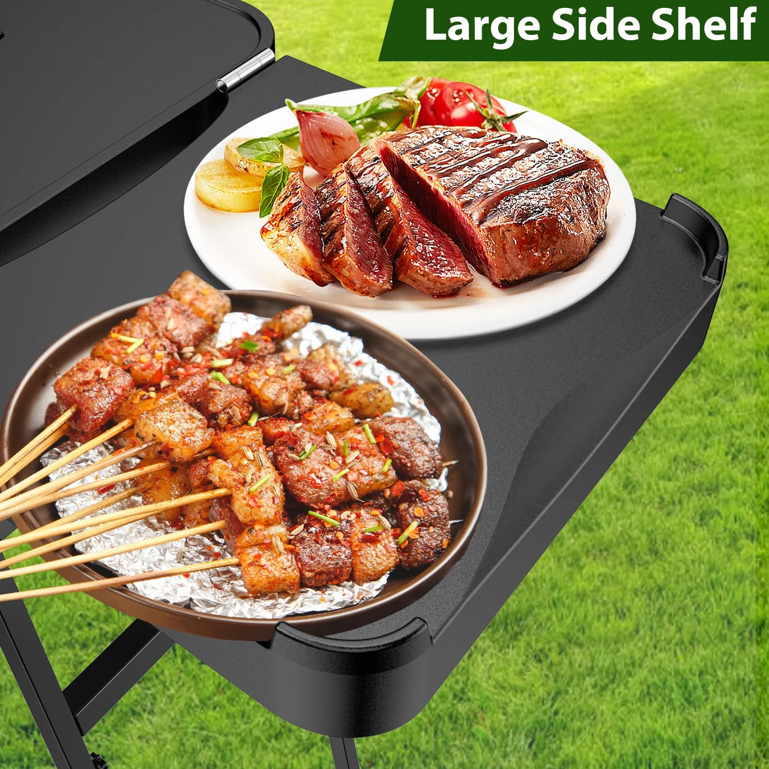 Przenośny zewnętrzny wózek stołowy do grilla Ninja Woodfire Outdoor Grill (seria OG700 OG900), 130 cm duża przestrzeń, składany stół kempingowy do grilla Blackstone Griddle/Onni Pizza, 2 kółka