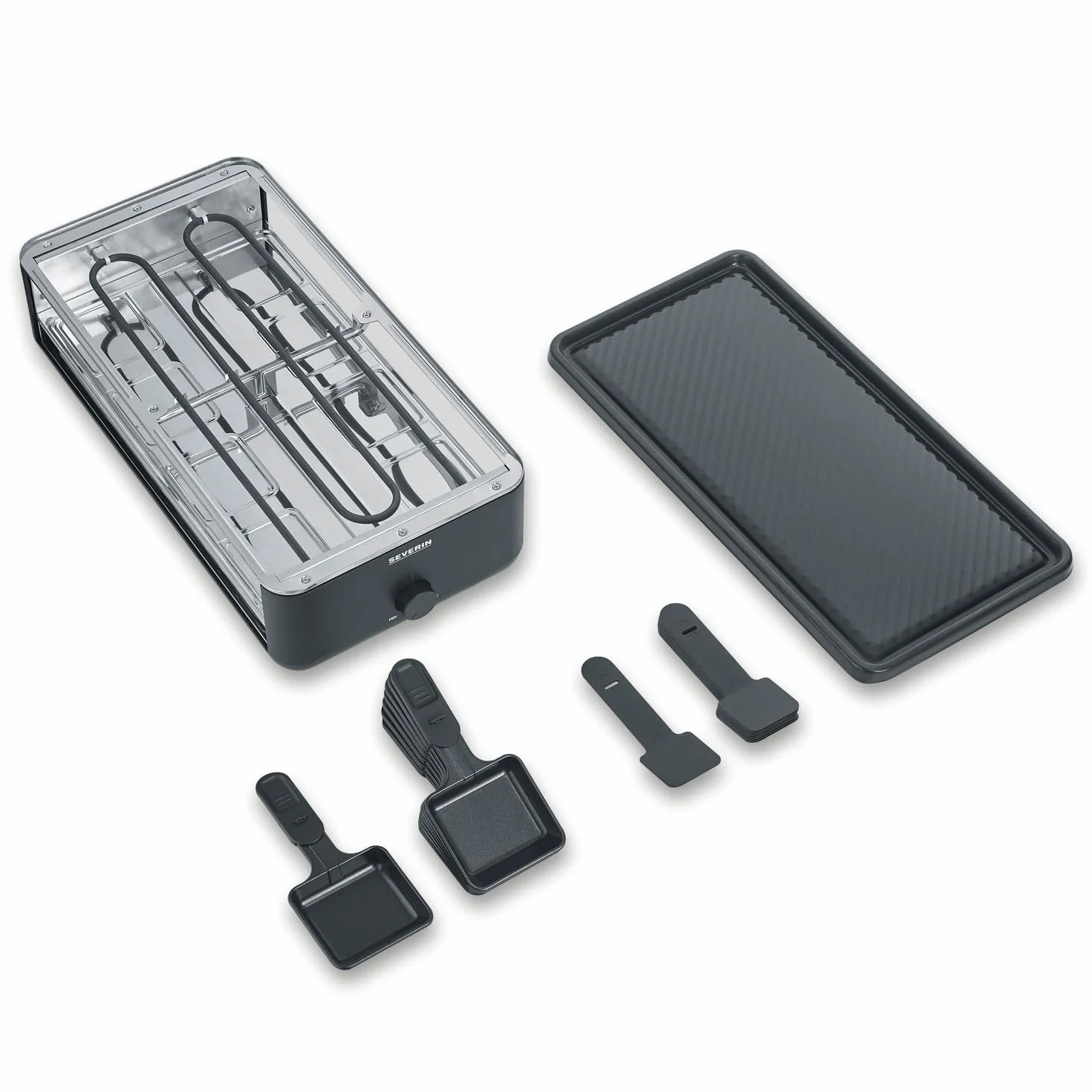 SEVERIN Raclette Grill 1300 W z 8 patelniami, powłoka nieprzywierająca, czarny RG 2365