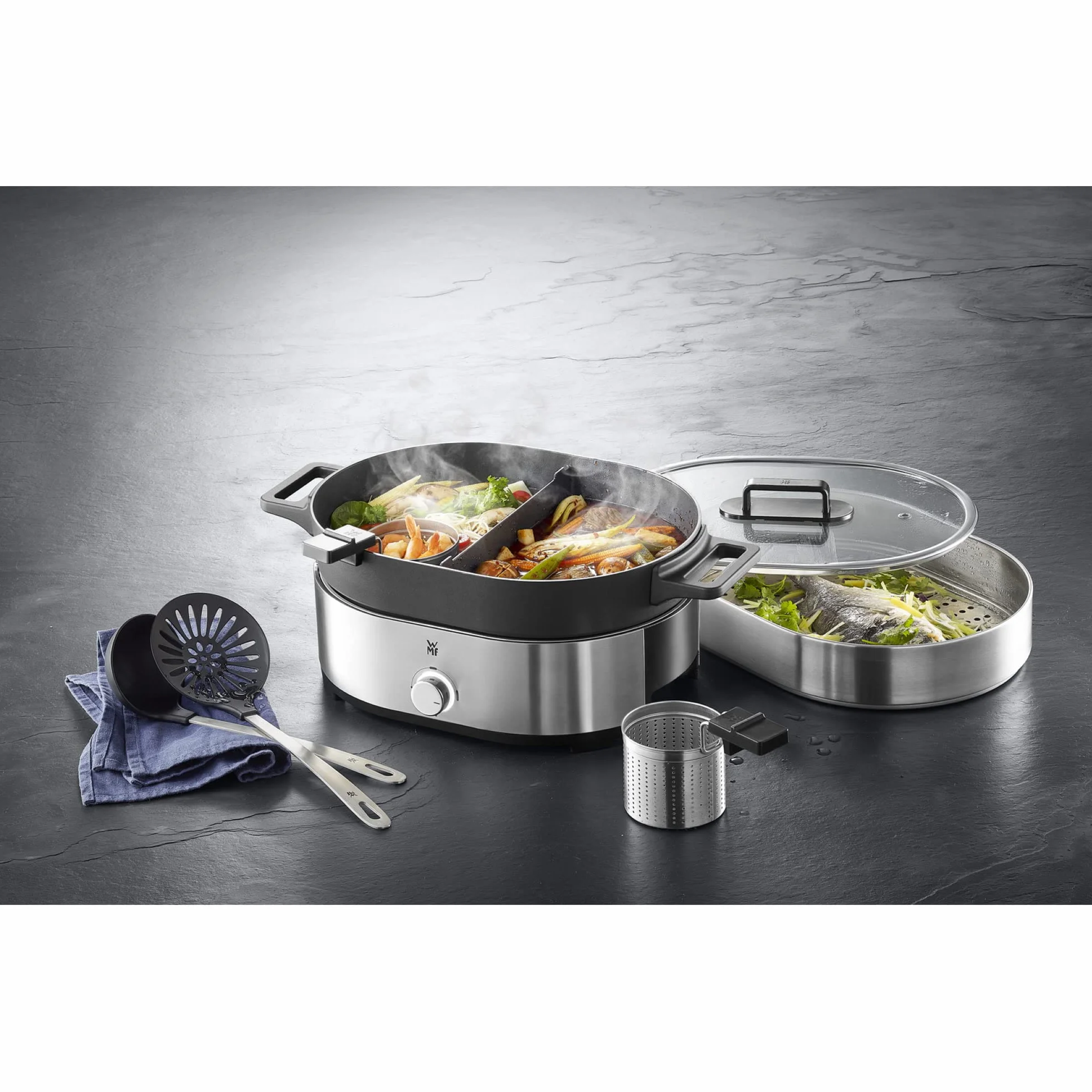 WMF Lono Hot Pot & parowar elektryczny 3,6 l, 1700 W, stal nierdzewna matowa