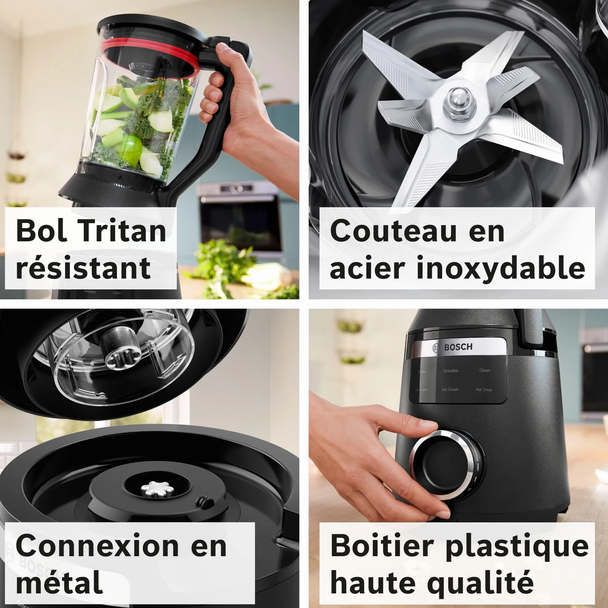Bosch Blender wysokoobrotowy VitaPower MMB6652B 1800 W 45000 obr./min dzbanek Tritan ProSpeed
