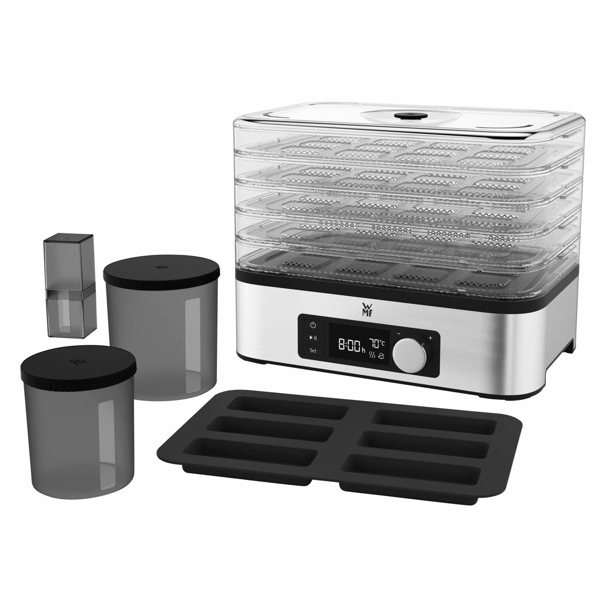 WMF 415250011 Suszarka Do Warzyw, Stal Nierdzewna 18/8, 220 W, Czarny/Srebrny
