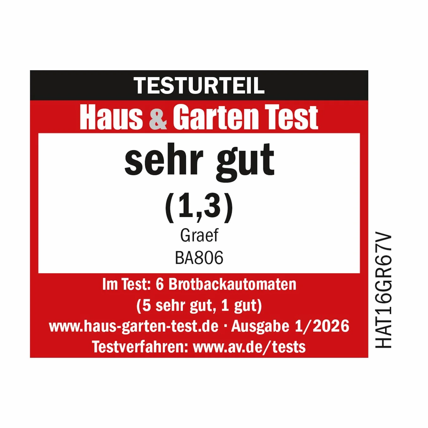 GRAEF BA806 automat do pieczenia chleba 36 programów 500g 750g utrzymywanie ciepła 60 min