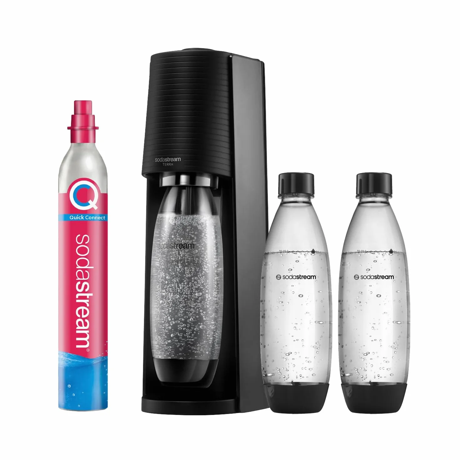 SodaStream TERRA Promopack Saturator, Czarny, 44 cm