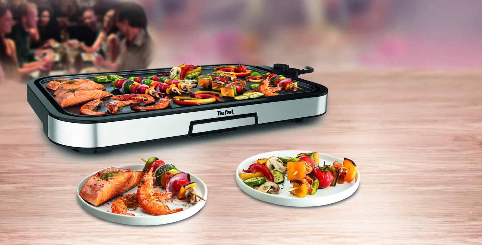 Tefal CB631D Giant Plancha grill dla 12 osób, 2300 W, powierzchnia grillowania XXL, powłoka nieprzywierająca, regulowany termostat