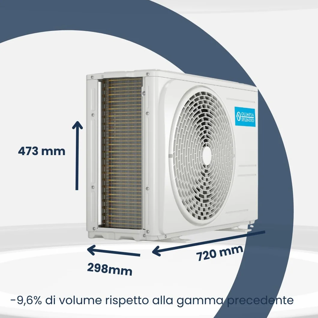 Olimpia Splendid OS-CEMTH12EI Mystral S1 E Inverter 12 jednostka zewnętrzna – stały klimatyzator gazowy R32, 12 000 btu/h, klasa efektywności energetycznej A++/A+, wbudowane Wi-Fi, Self Clean