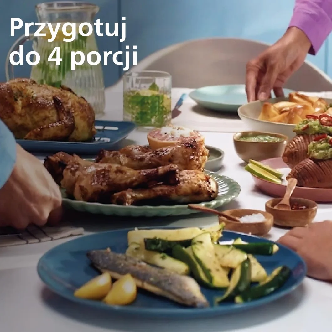 Philips Airfryer Dual Basket Serii 3000 Frytownica 9L 2 Kosze RapidAir Plus Biała NA353/10