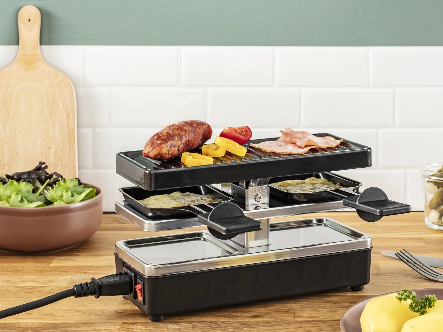 Tefal Przyrząd do rakli 2-osobowy modułowy Plug & Share YY5249FB czarny