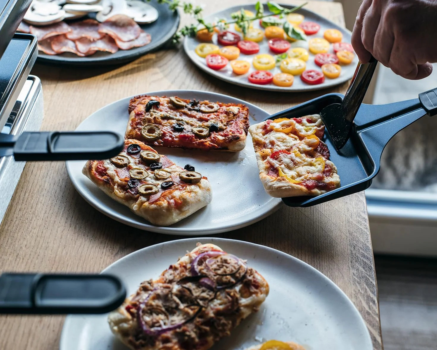 ROMMELSBACHER Pizza Raclette RCP 1800, płyta dwustronna, ceramiczna powłoka nieprzywierająca, kabel 2 m