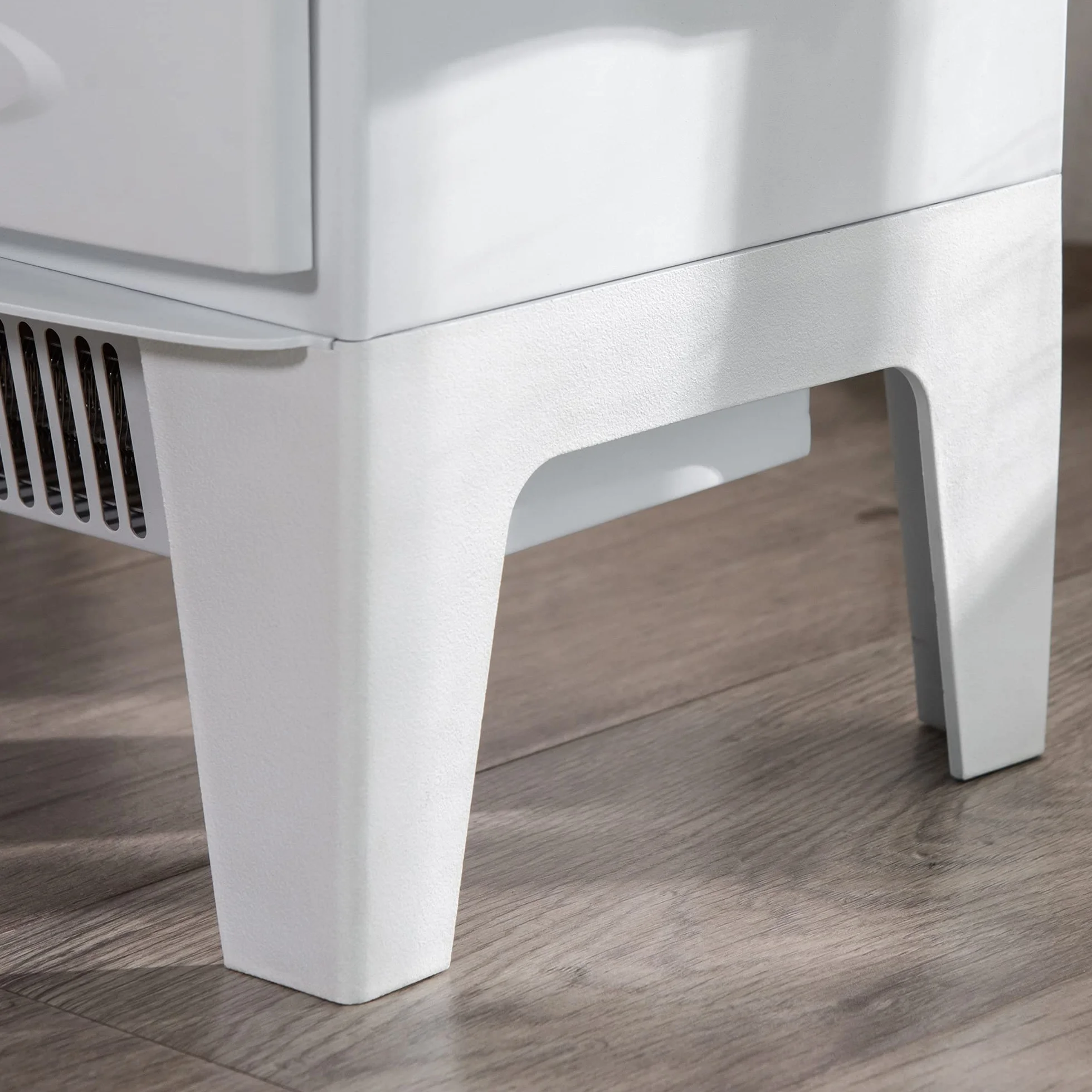 HOMCOM kominek elektryczny LED kominek podłogowy piecyk kominkowy z efektem płomienia 900/1800 W metal tworzywo sztuczne ABS szkło kolor biały 39 x 26 x 54,8 cm