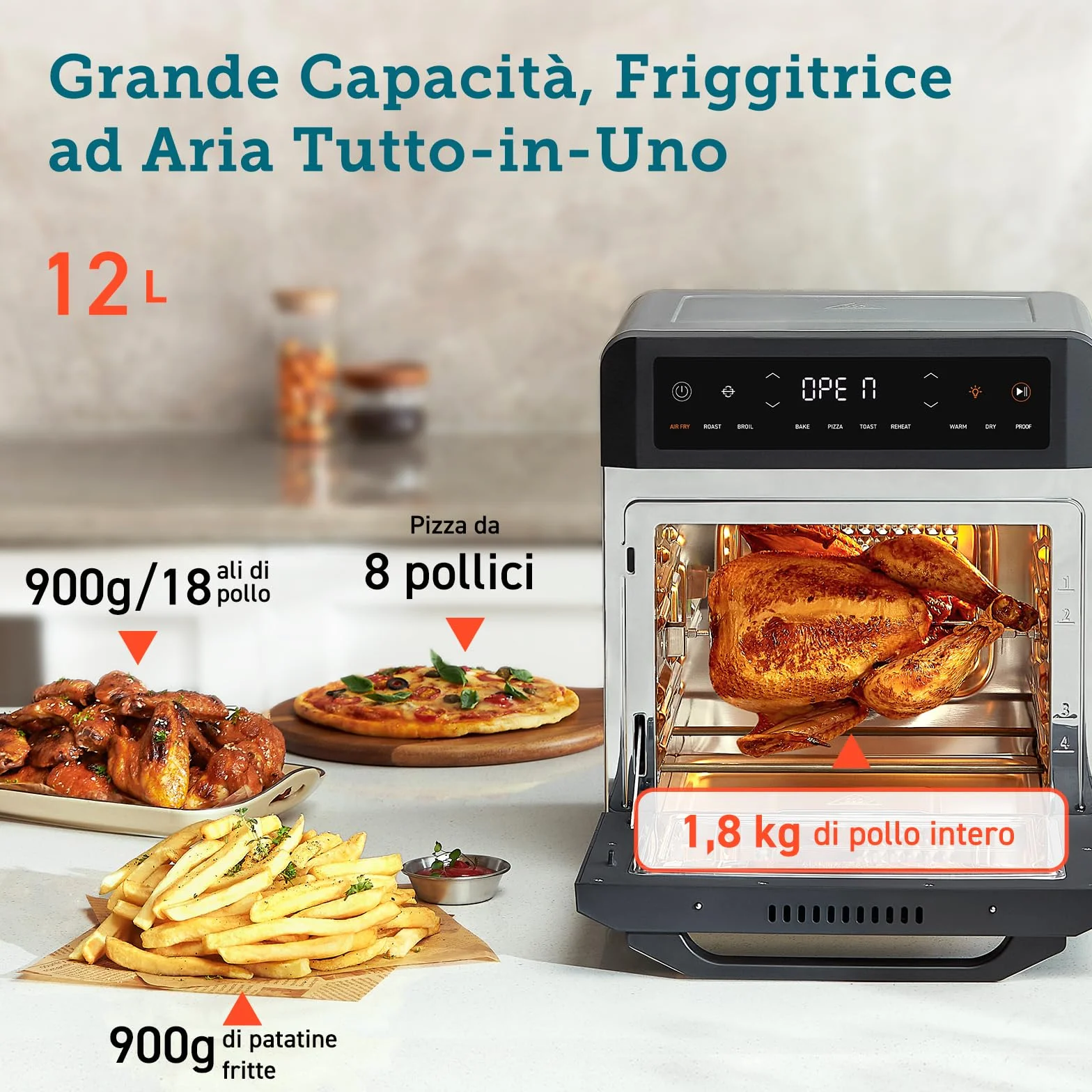 COSORI Frytkownica na gorące powietrze 12 l 11 funkcji Airfryer XXL piec na gorące powietrze mini piekarnik książka z przepisami