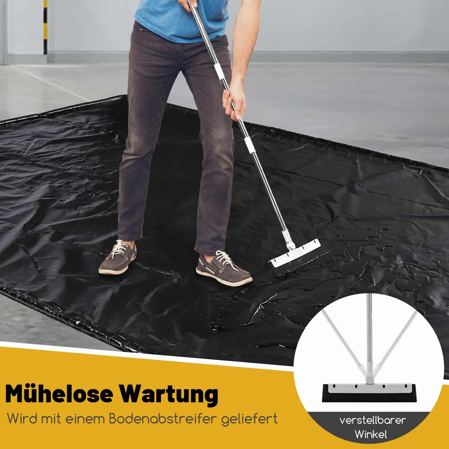 COSTWAY Mata garażowa do samochodu, 550 x 240 cm, mata olejowa, do garażu, antypoślizgowa i wodoodporna, ze ściągaczką do podłogi i taśmami samoprzylepnymi, mata antypoślizgowa do warsztatu, garażu