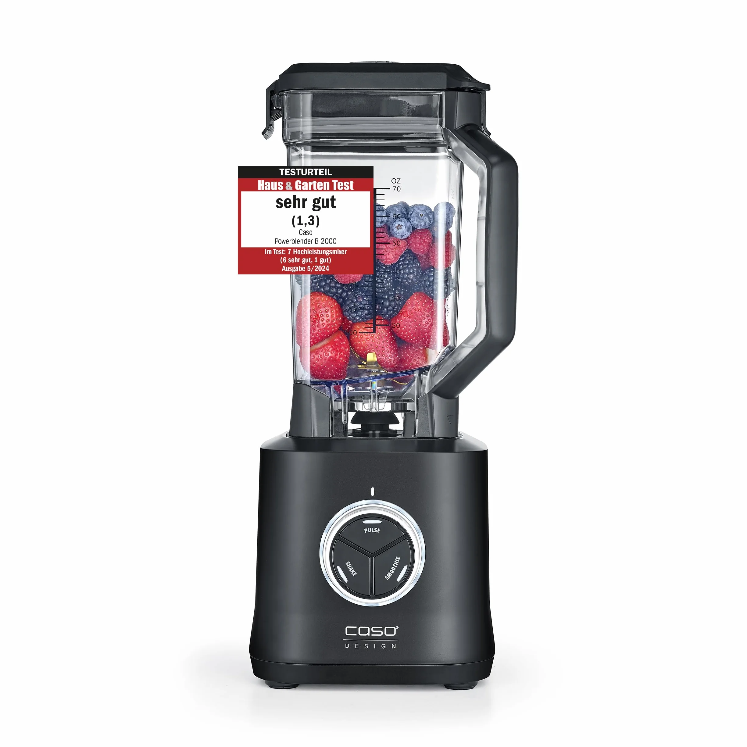 CASO PowerBlender B 2000 profesjonalny mikser stojący 30 000 obr./min, pojemnik z tritanu, 8-krotny system noży