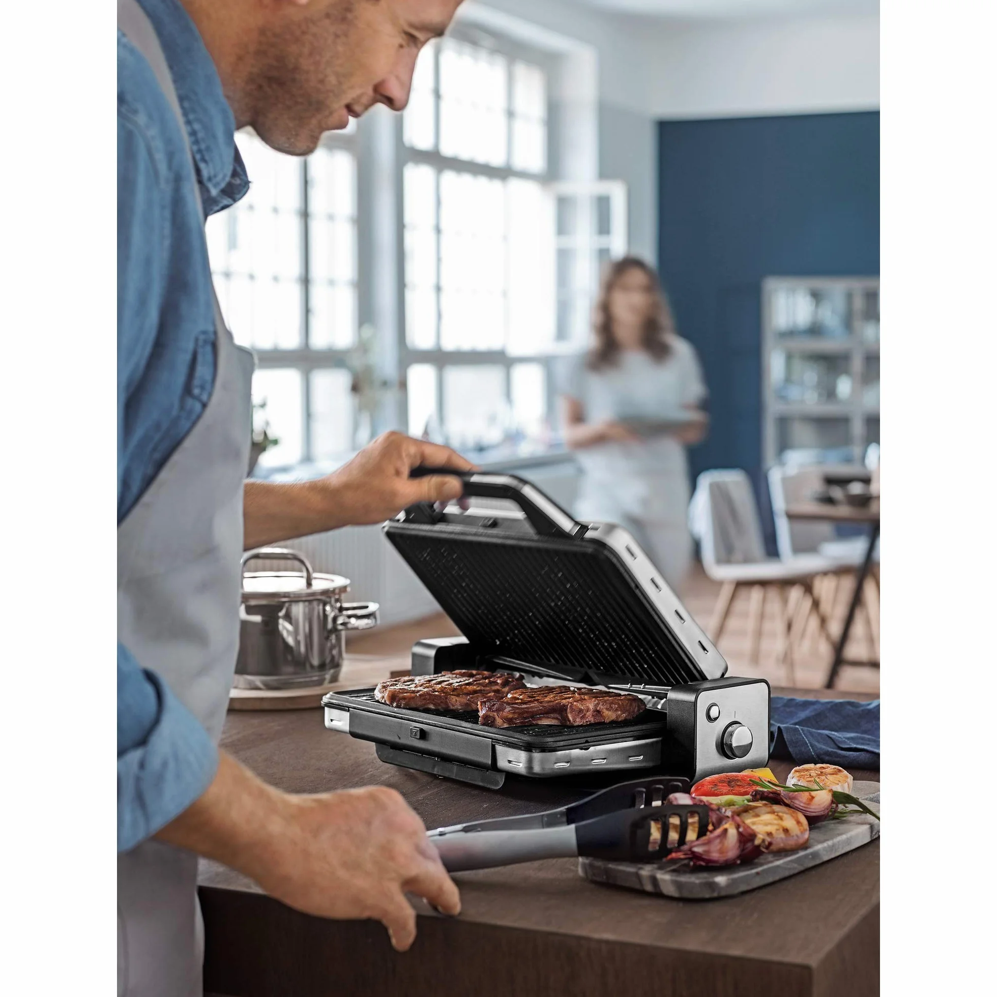 Wmf Lono Lono Grill Kontaktowy, Srebrny/Czarny, 45 x 37 x 15 cm