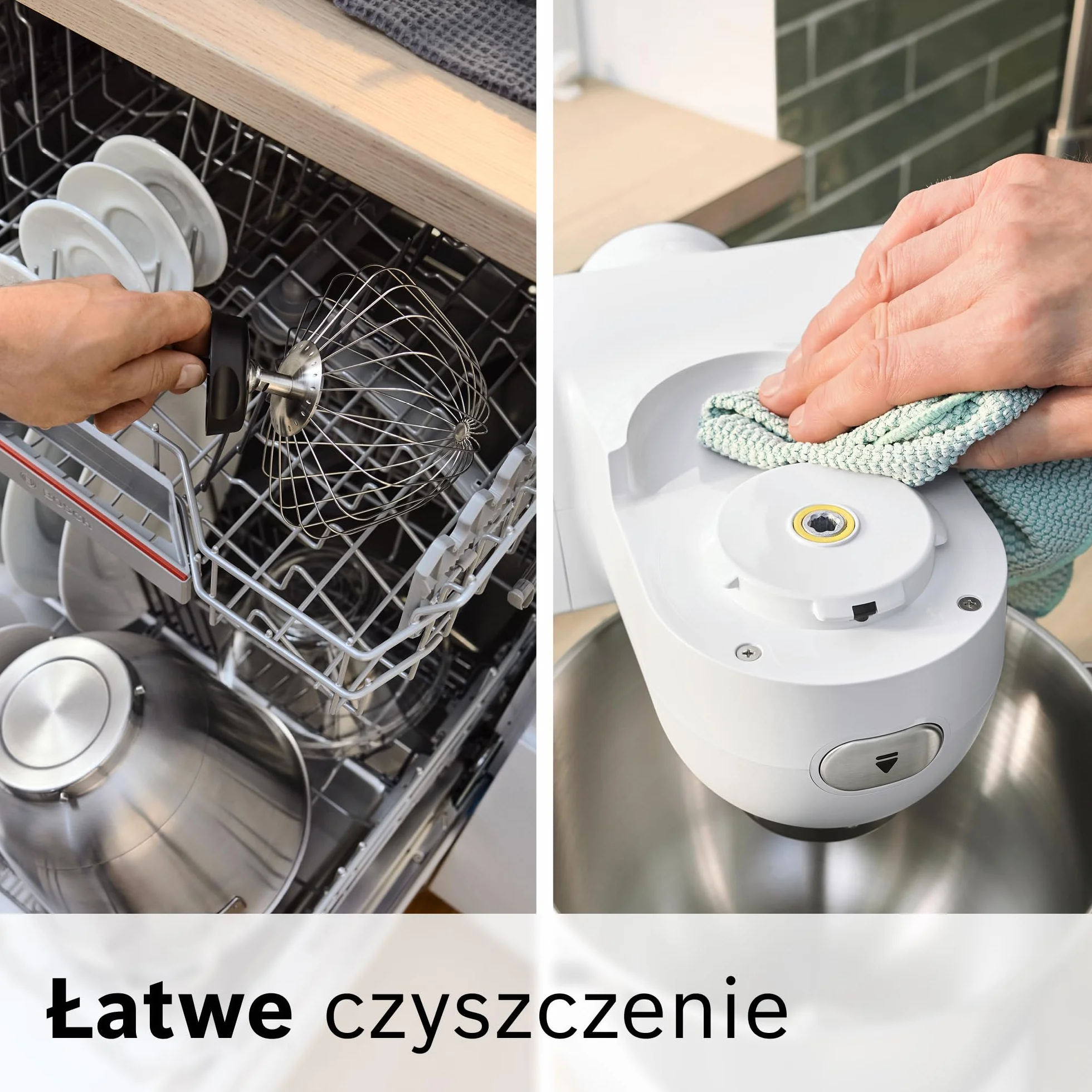 Bosch, robot kuchenny, Series 6, 1600 W, mieszanie planetarne 3D, zestaw cukierniczy, tarka wielofunkcyjna, szklany blender ThermoSafe, biało-srebrny ze stali nierdzewnej, MUMS6EW22