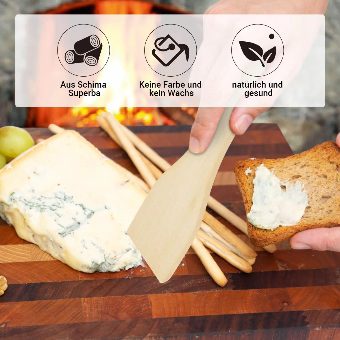 Datyeco 4 patelnie z powłoką zapobiegającą przywieraniu, wymienne patelnie do grilla raclette z powłoką zapobiegającą przywieraniu i 4 drewniane łopatki do grilla raclette