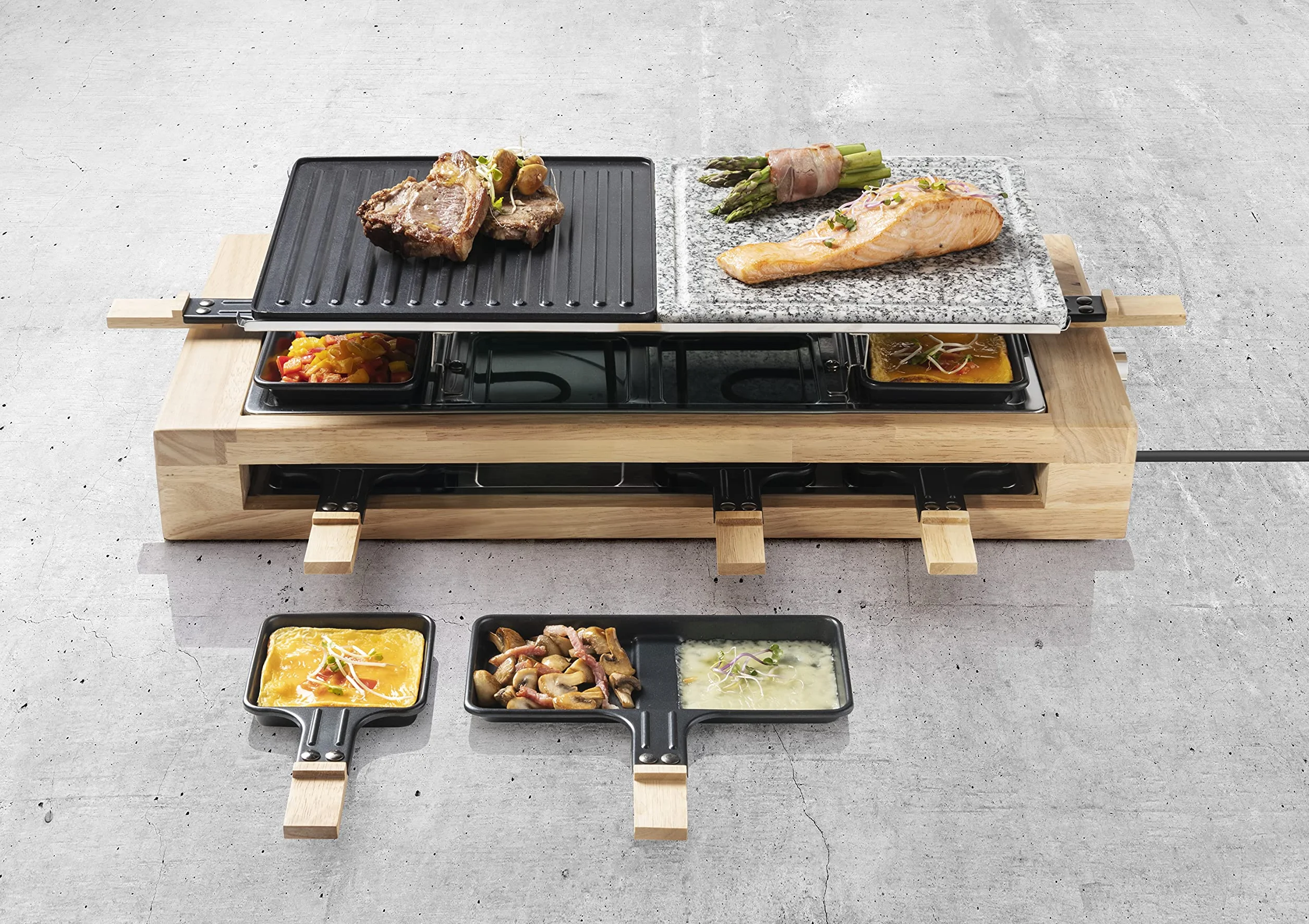 Bestron Grill elektryczny do raclette XL 1500 W z kamieniem naturalnym i powłoką nieprzywierającą