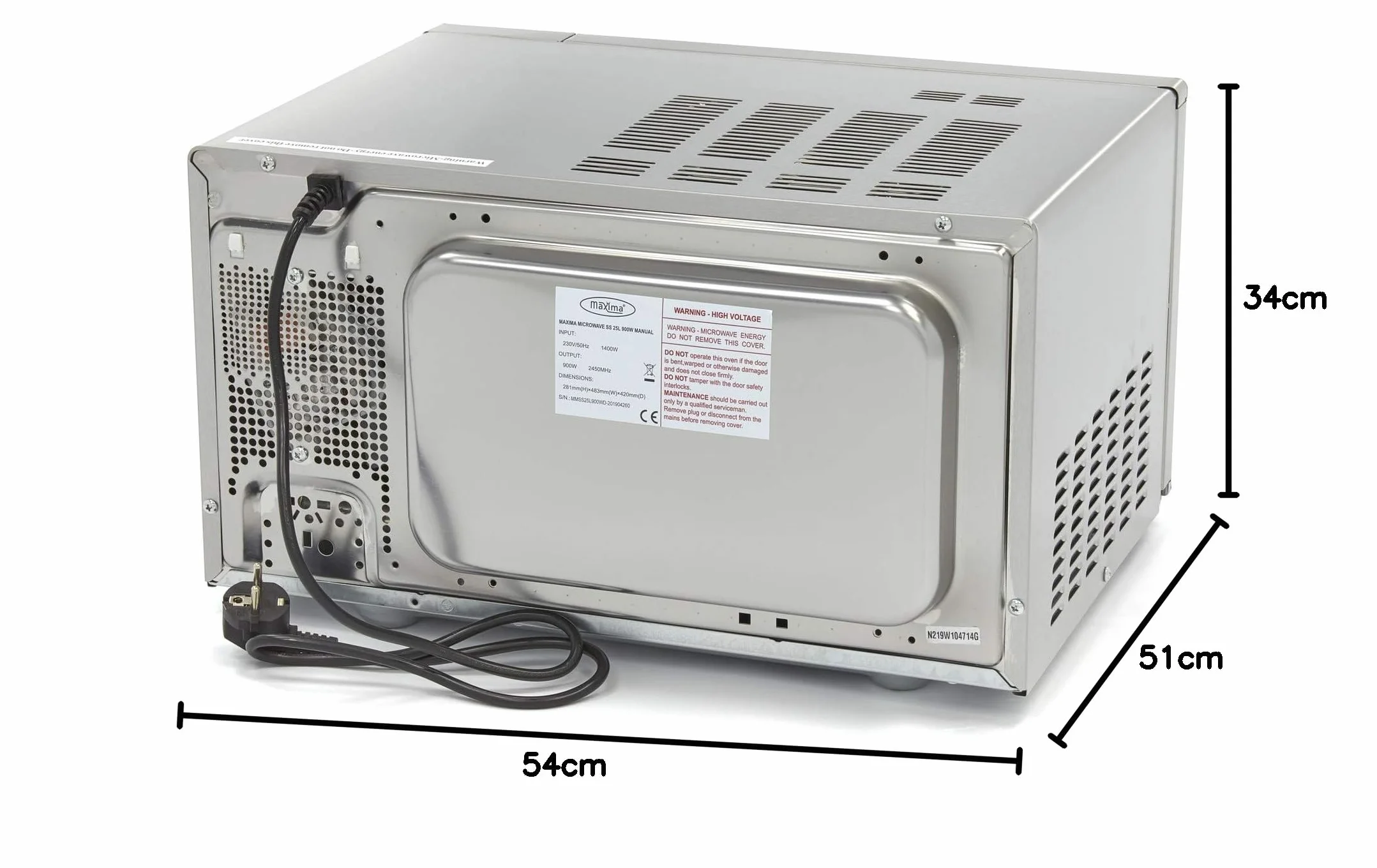 Kuchenka mikrofalowa 25 l 900 W stal nierdzewna wolnostojąca
