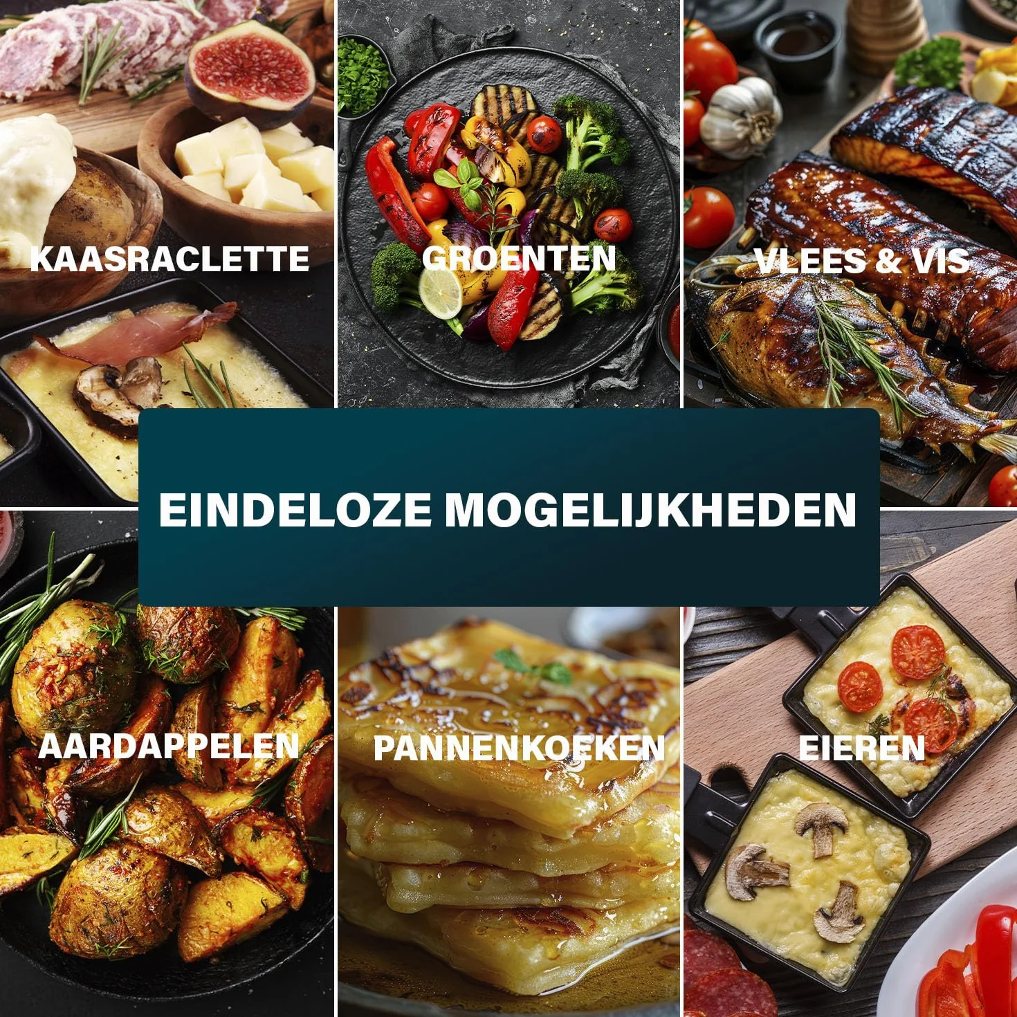 Princess Raclette Purify 8-osobowy zintegrowany system filtrowania powietrza, regulowany termostat, powłoka nieprzywierająca, przewód 2 m