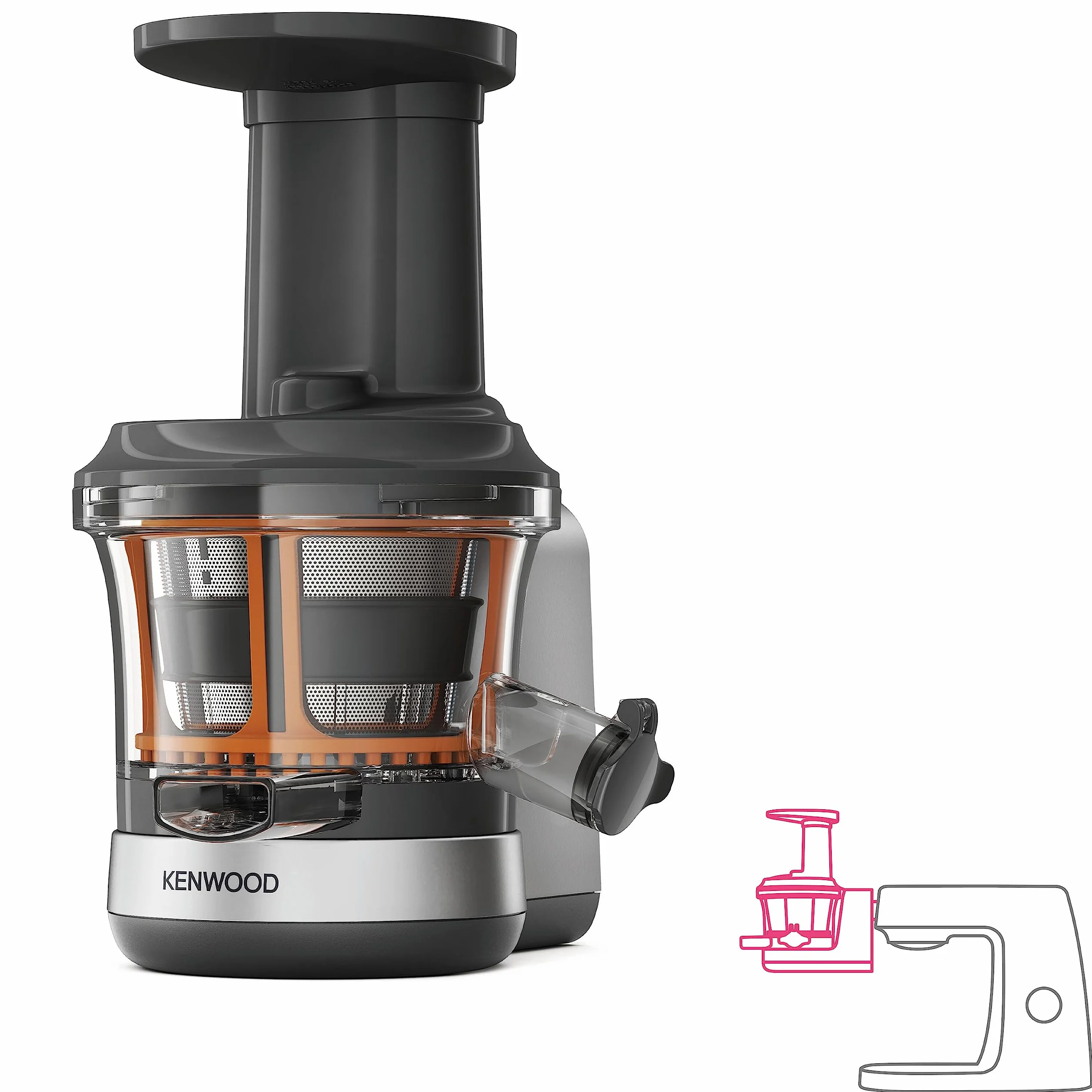 Kenwood KAX720PL Sokowirówka Elektryczna z Pojemnikiem 400 ml Srebrny/Szary