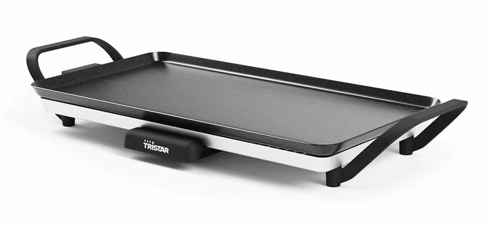 Tristar Grill Stołowy Slim M 46x26 cm Powłoka Nieprzywierająca Zdejmowane Uchwyty Cool-Touch Regulowany Termostat