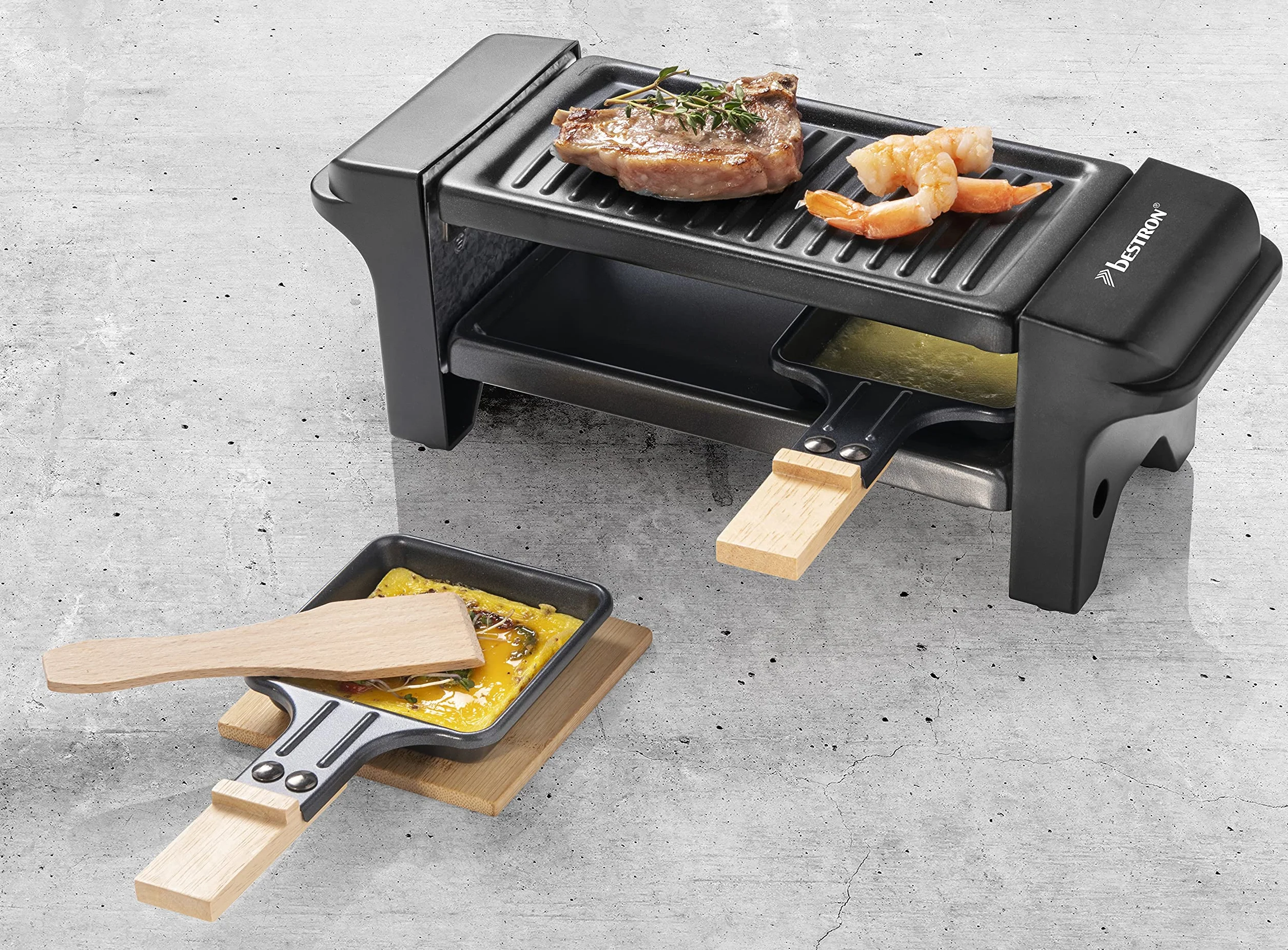 Bestron ARG150BW Raclette mini grill stołowy 350 W czarny