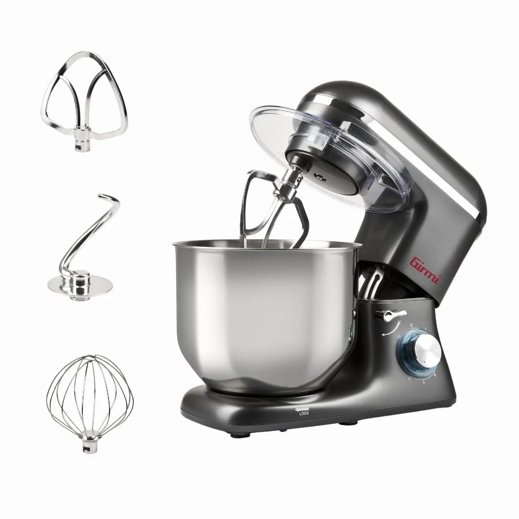 Girmi IM46 urządzenie do ugniatania Gastronomo 8 l, ciasto maks. 3 kg, moc: 1400 W (maks. 1800 W), IM4600, szara