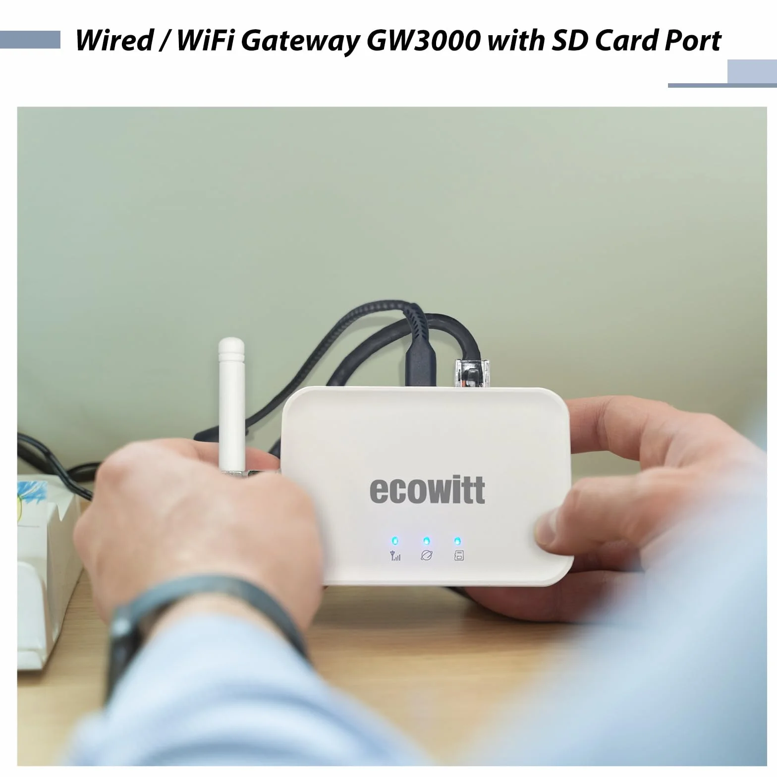 ECOWITT GW3001 Stacja pogodowa 7 w 1 z czujnikiem zewnętrznym WS90 i bramką 3 w 1 WiFi GW3000 868 MHz