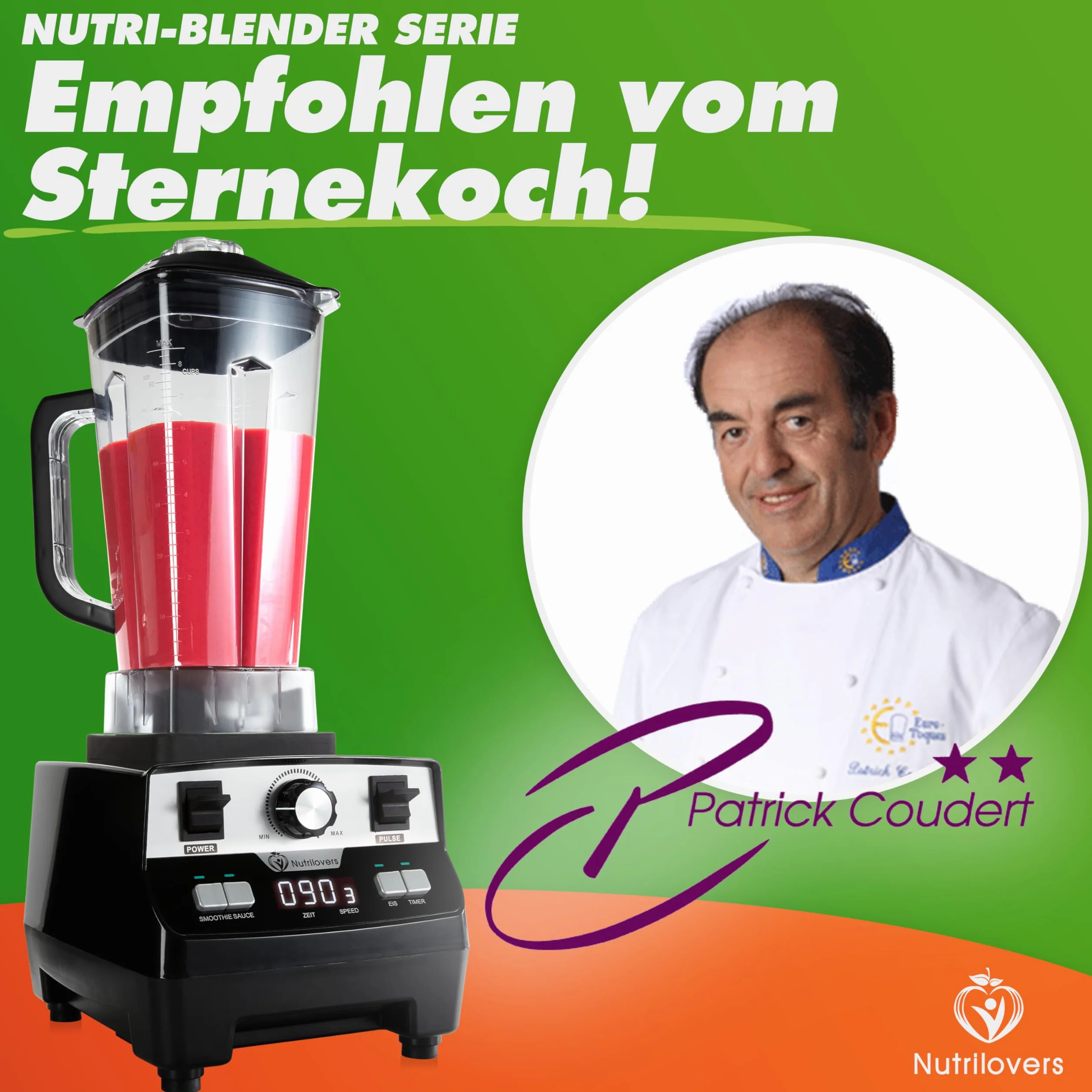 NUTRI-BLENDER MAX Mikser Stojący 2000 W 2 l Tritan Bez BPA 9 Stopni Cyfrowy Timer